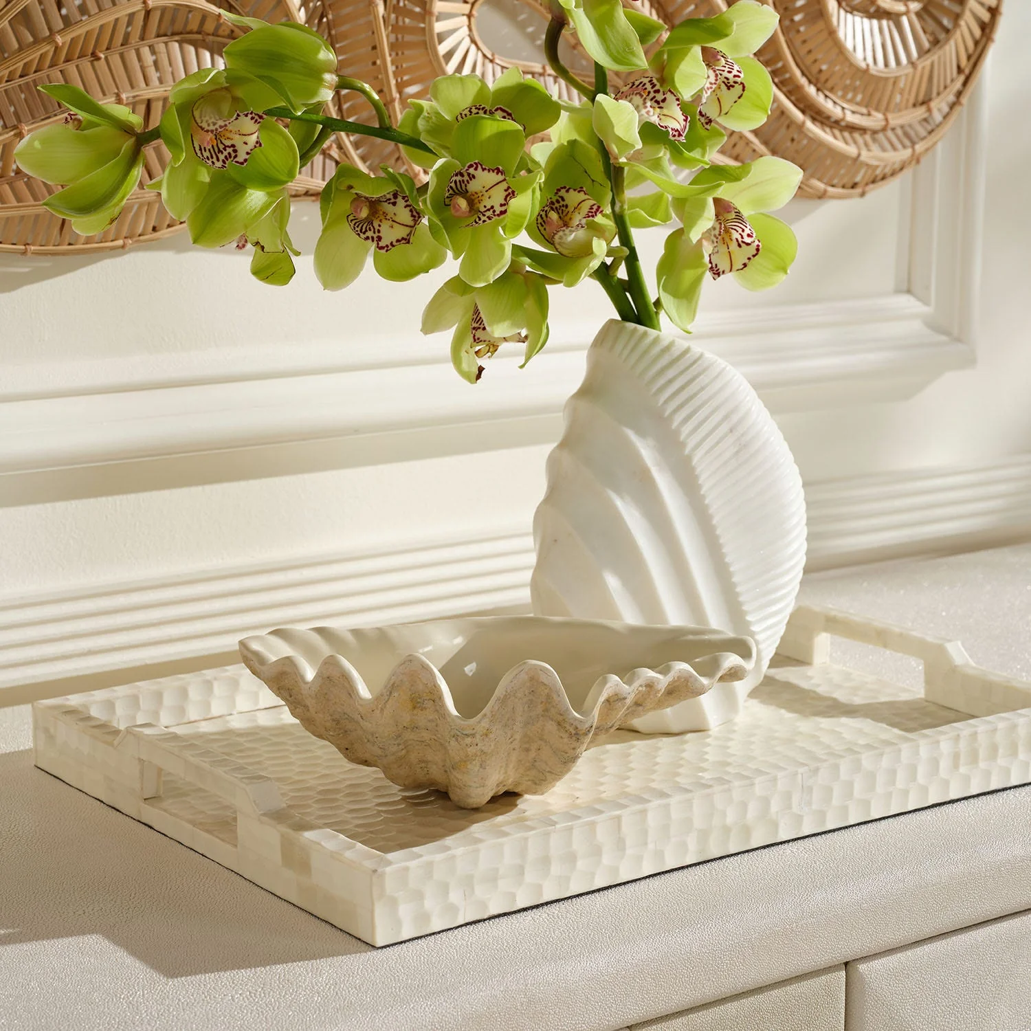 Alomar Elegant Marble Vase - Set of 2 - Image 5