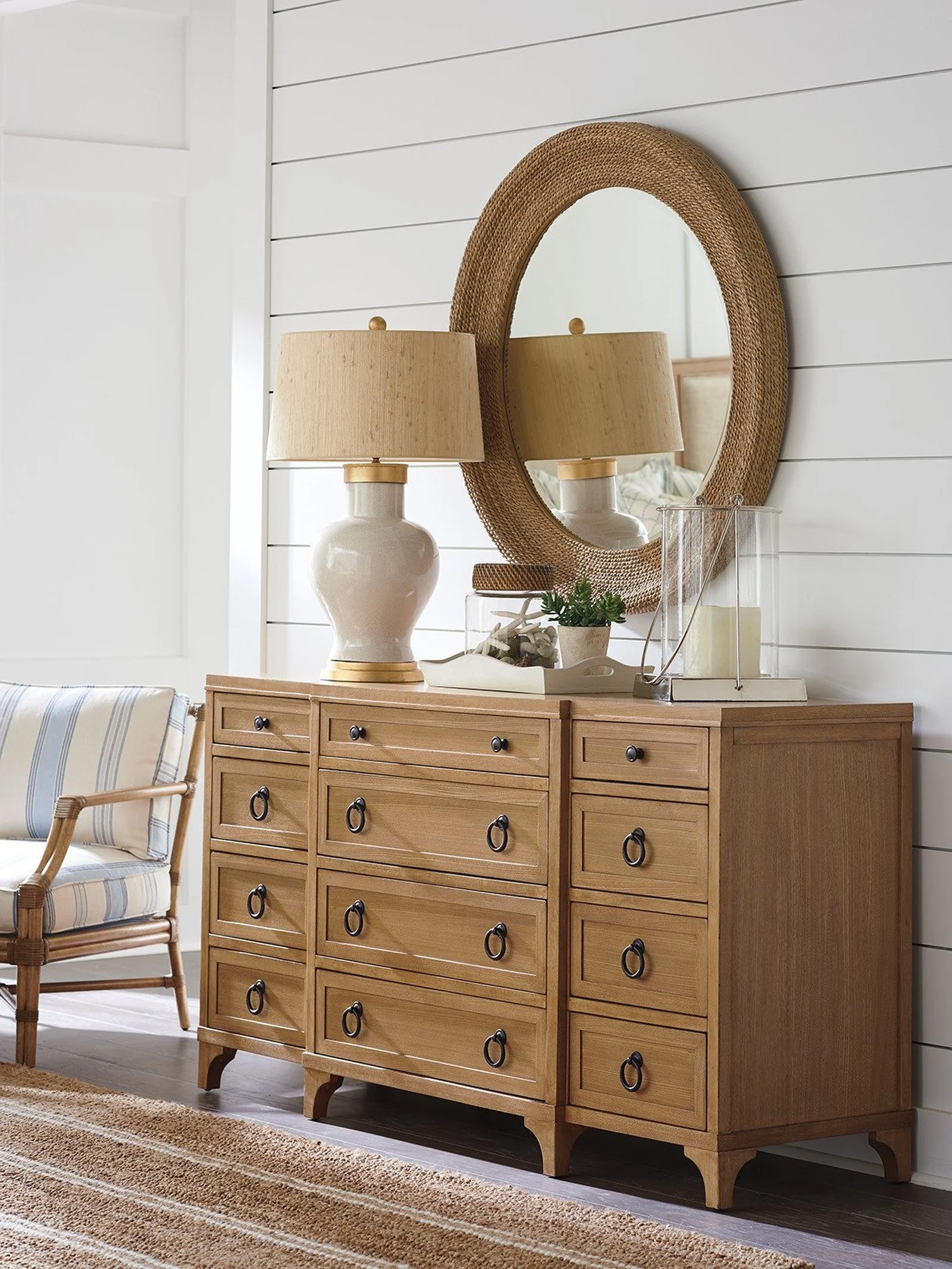 Barclay Butera Newport La Jolla Woven Round Mirror - Image 4