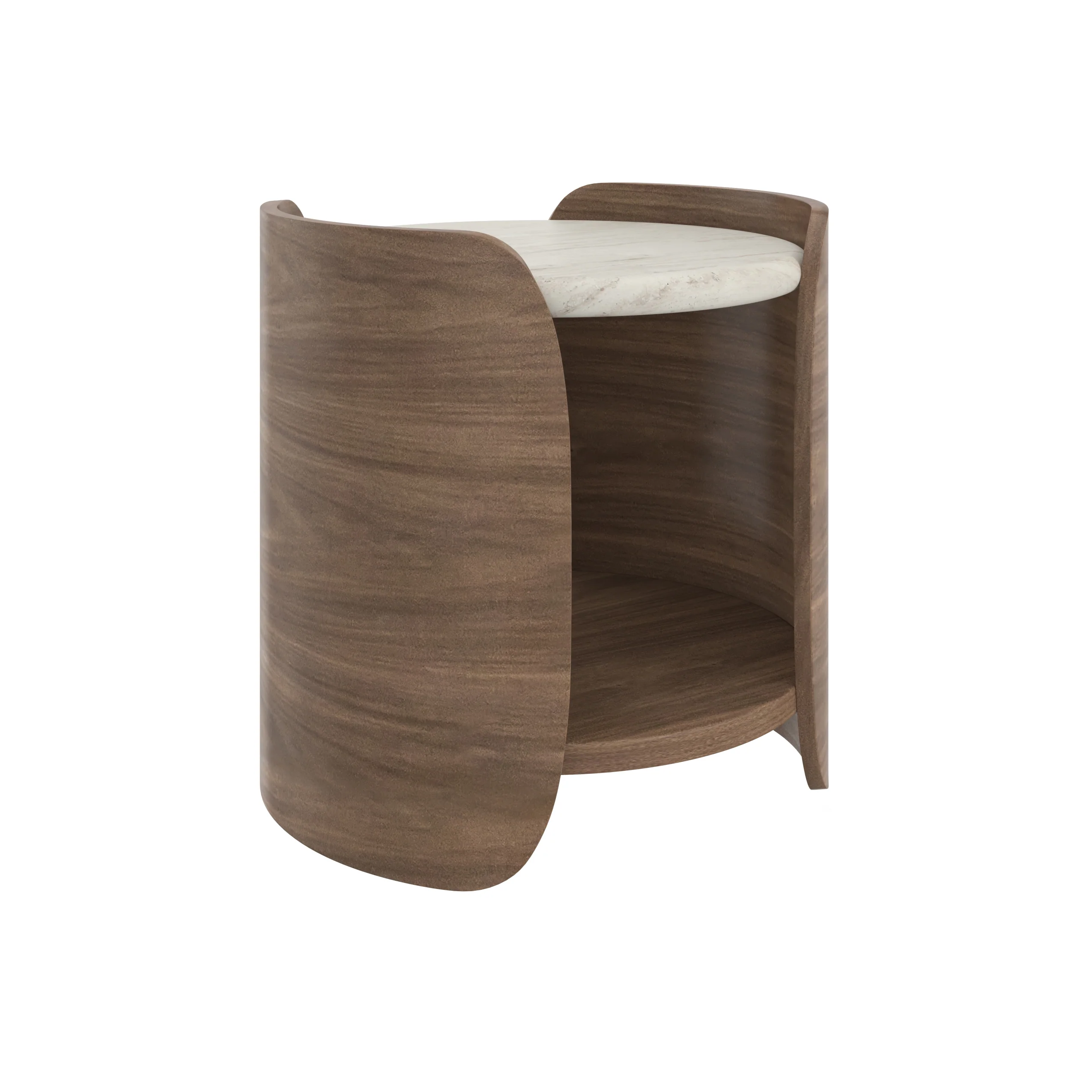 Caracole Classic Fleur Side Table with Wood Shelf INV