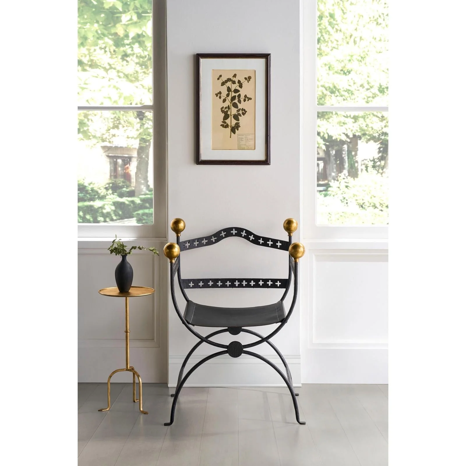 Century Furniture Tara Shaw Dante Iron Savonarola Chair - Image 2