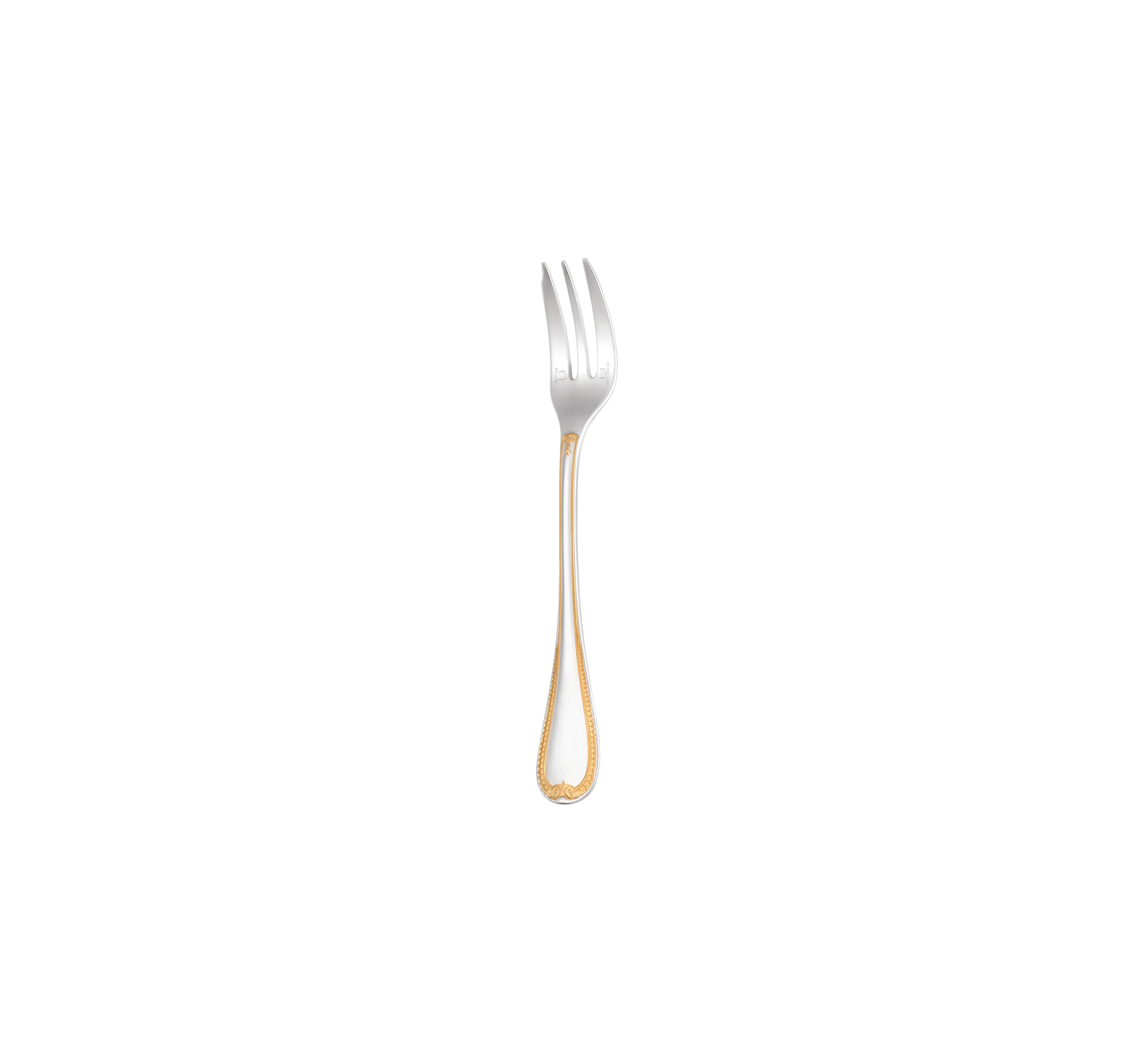 Christofle Malmaison Silver Plated Gold Accents Cake Fork - Image 2