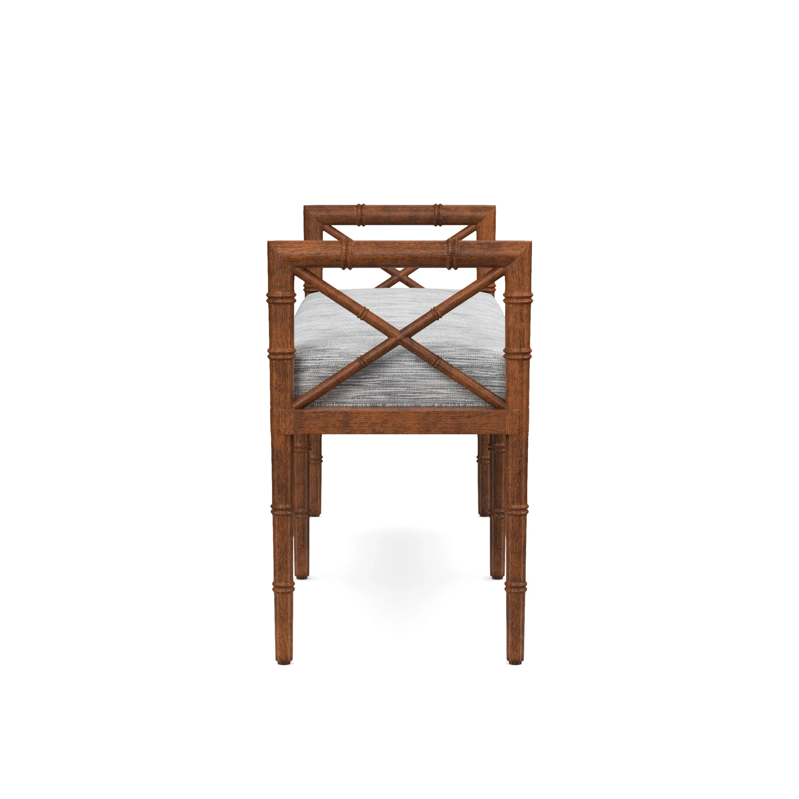 Danica Bamboo Style Upholstered Wood Bench - Image 119