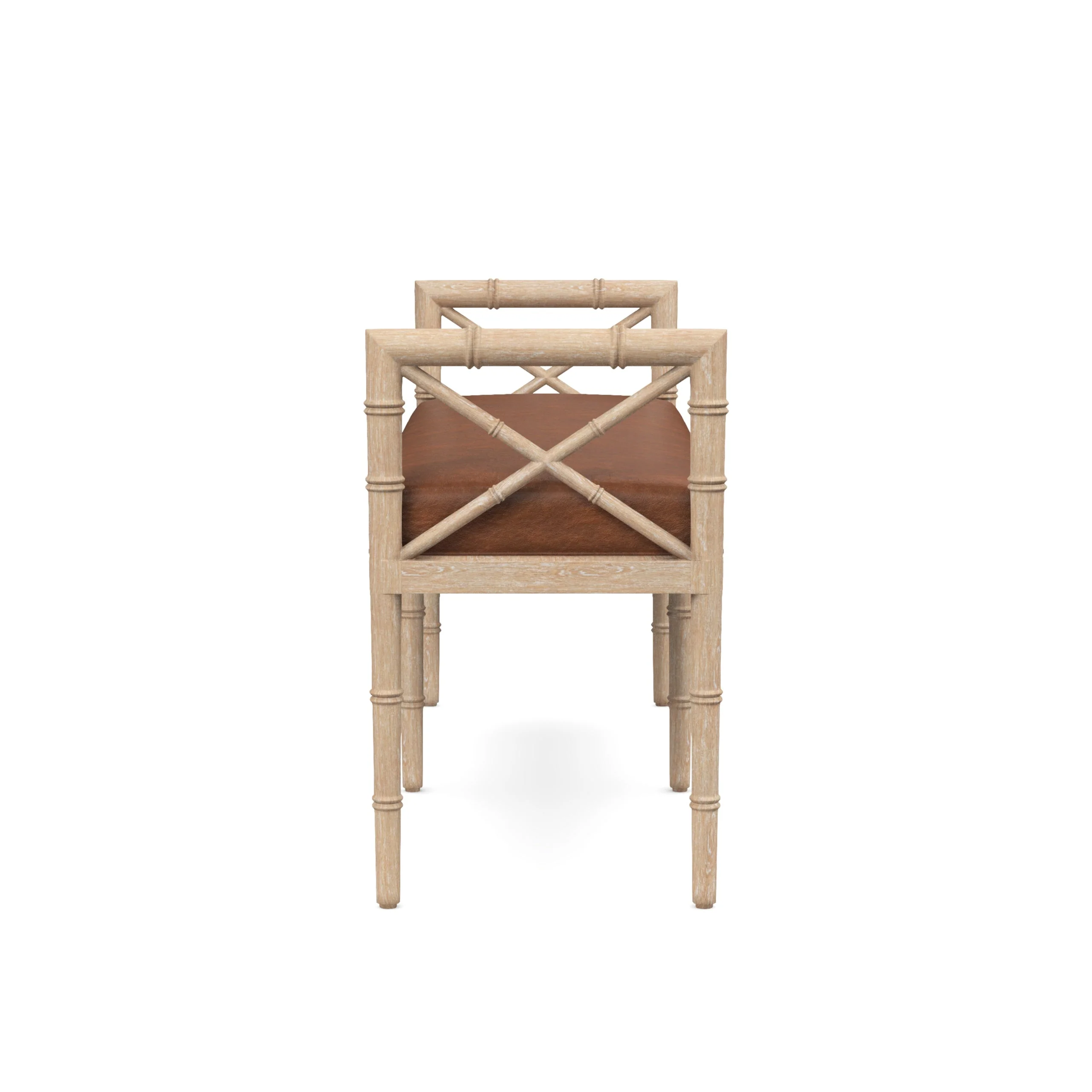 Danica Bamboo Style Upholstered Wood Bench - Image 15
