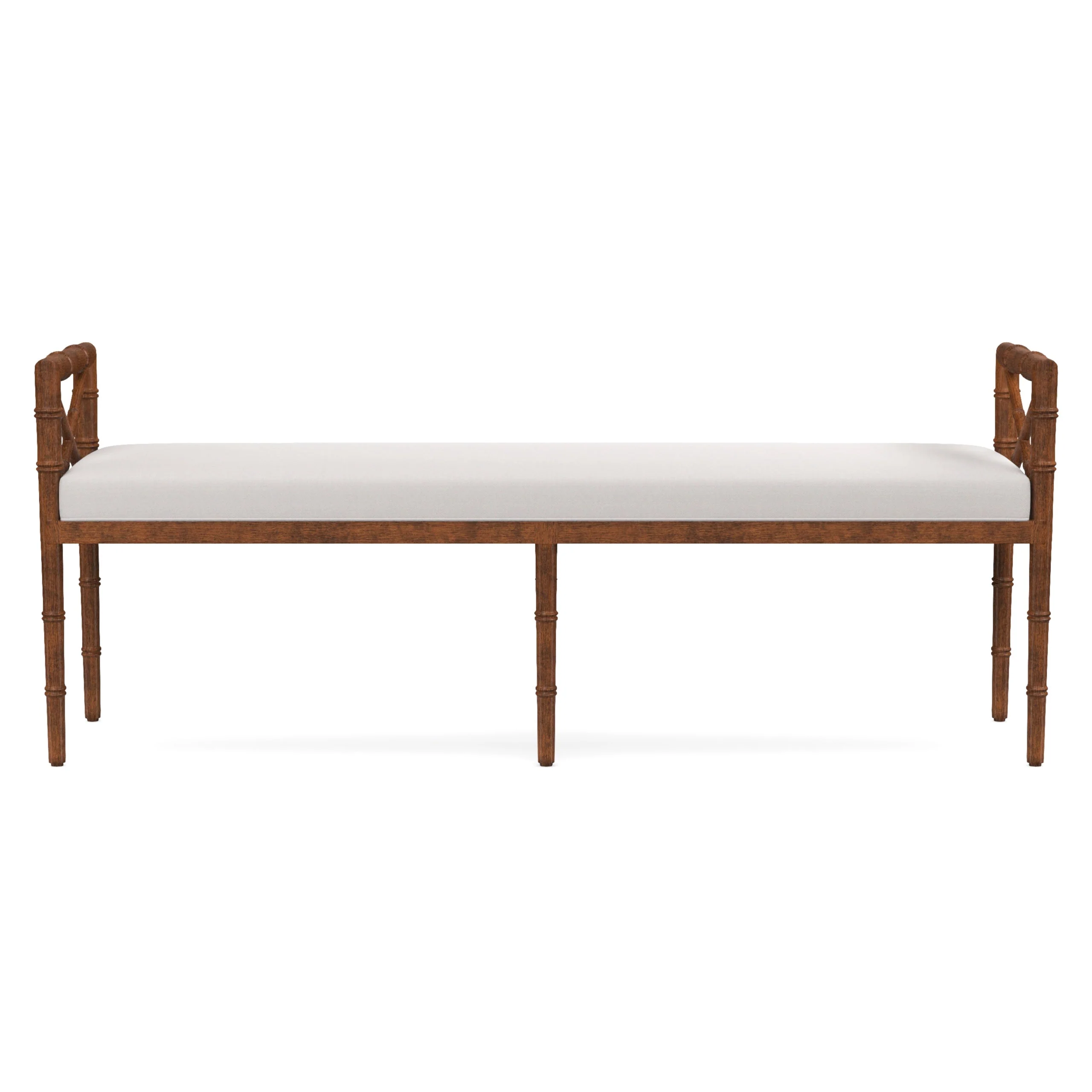 Danica Bamboo Style Upholstered Wood Bench - Image 90