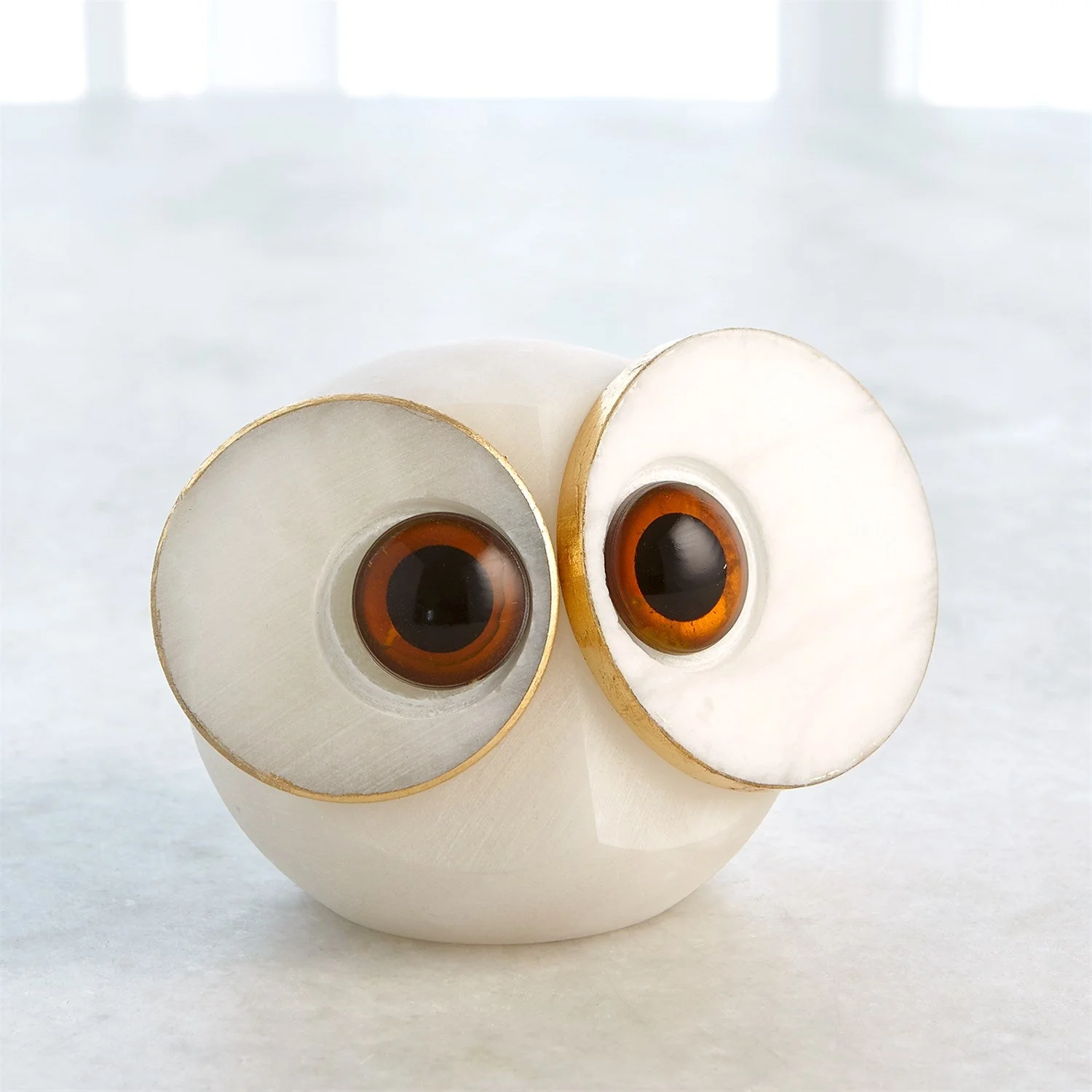 Global Views Alabaster Big Eyed Owl - Image 4