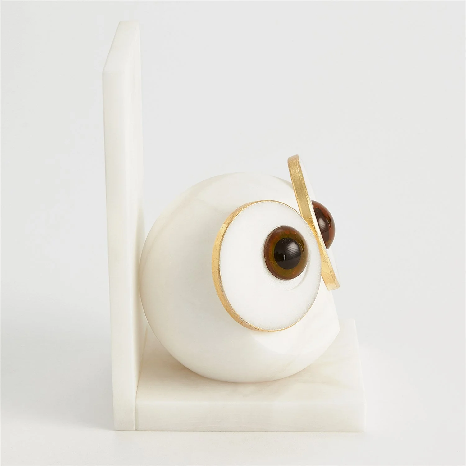 Global Views Large Alabaster Big Eyed Owl Bookends Set of 2 - Image 4