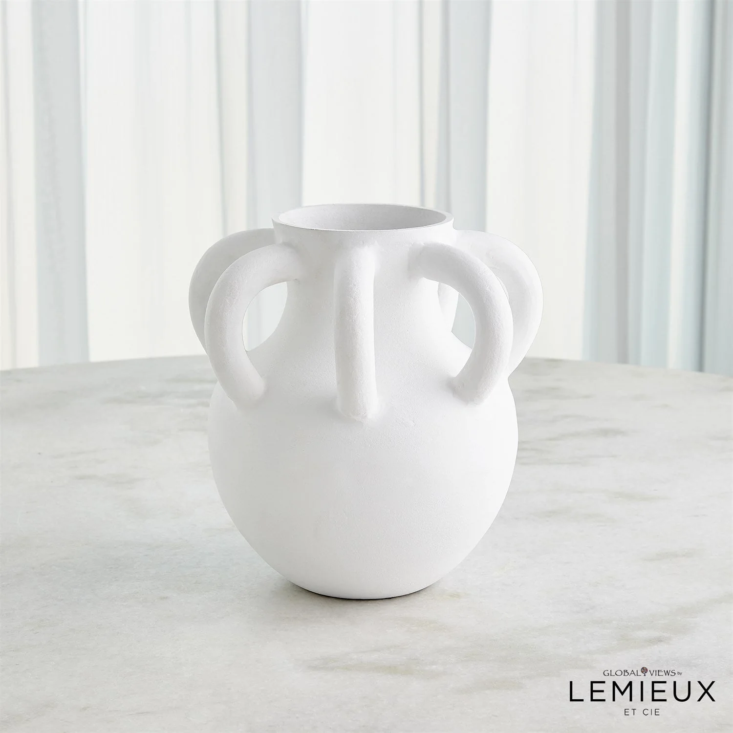 Global Views White Amphora Loop Vase - Image 10