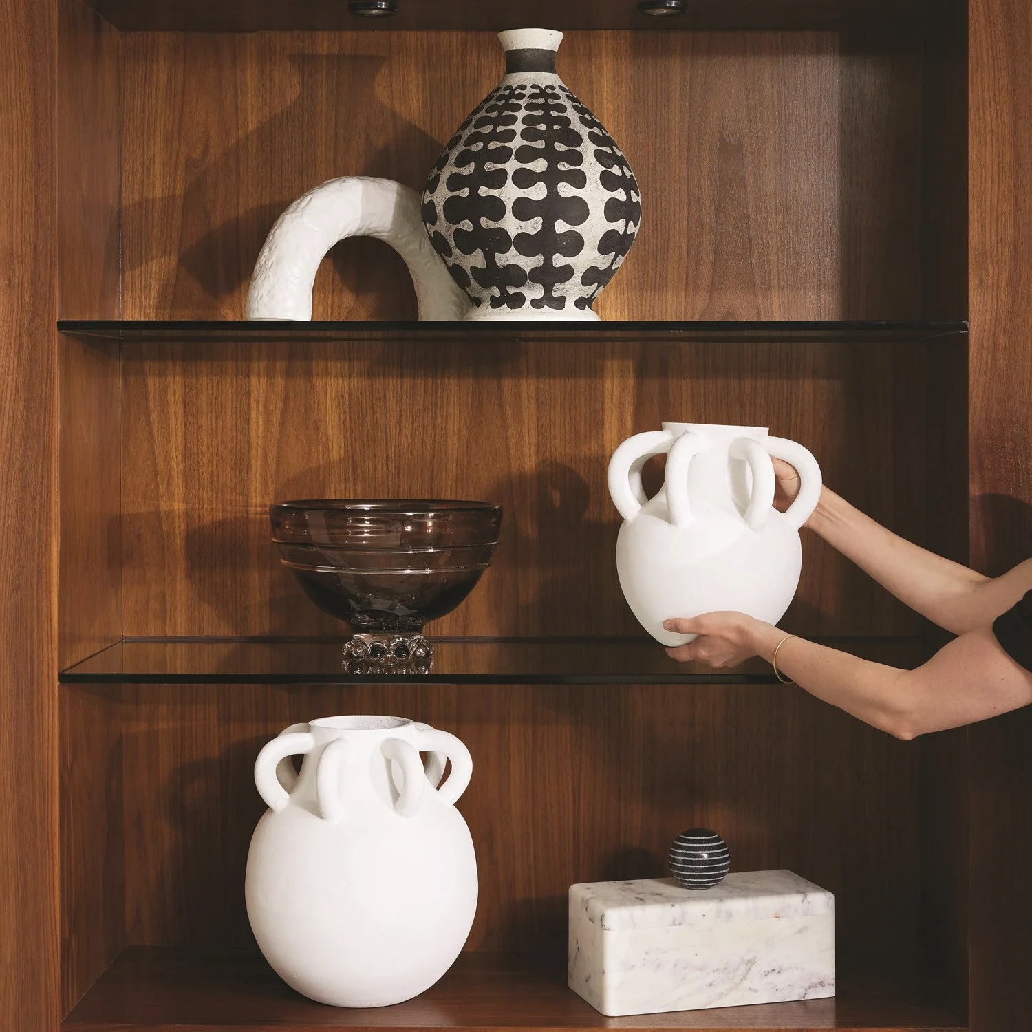 Global Views White Amphora Loop Vase - Image 5