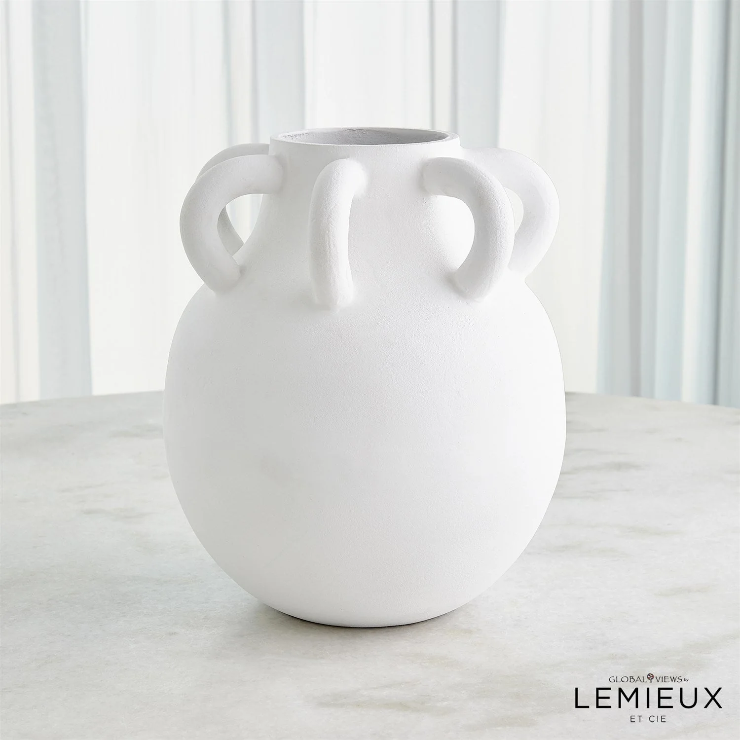 Global Views White Amphora Loop Vase - Image 8
