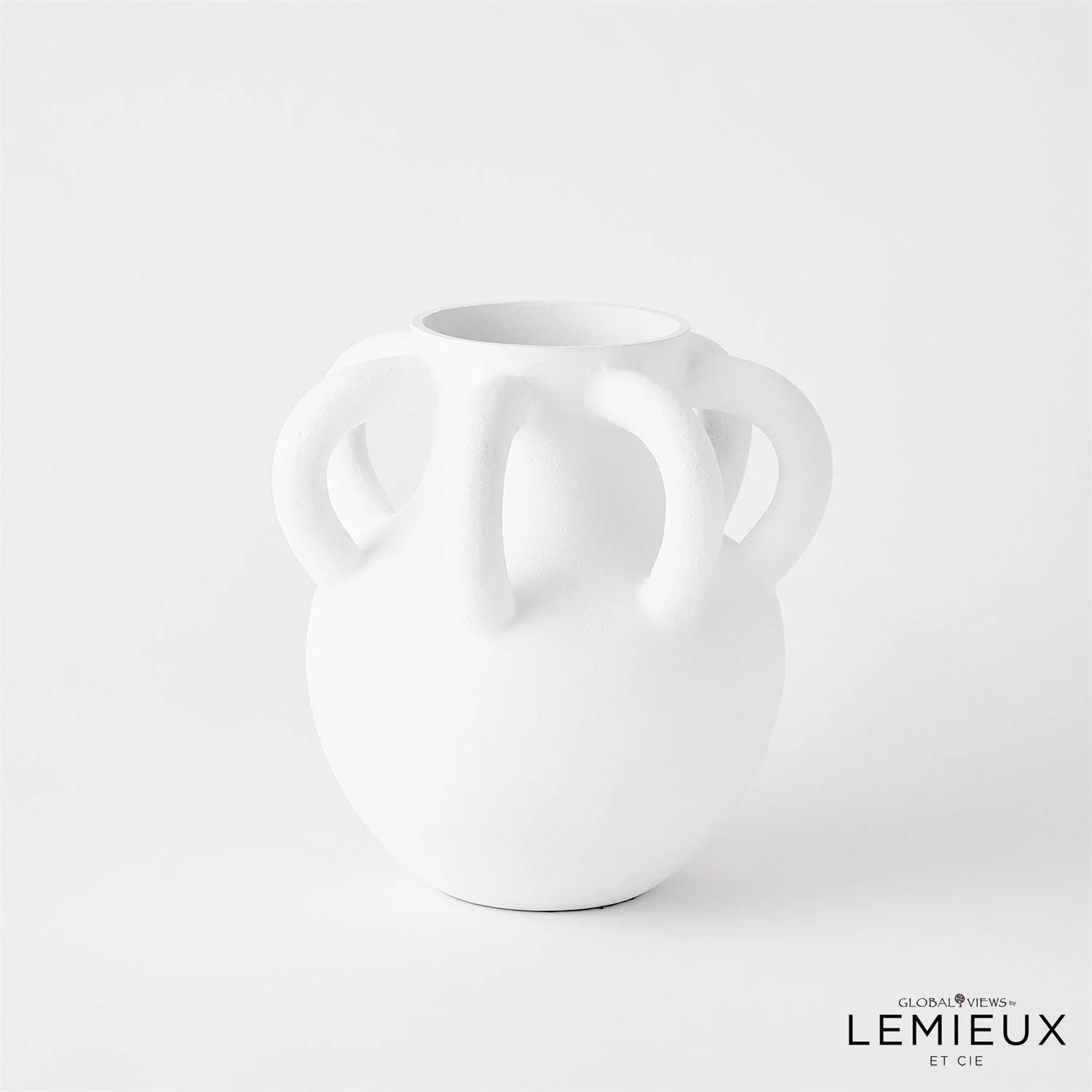 Global Views White Amphora Loop Vase - Image 9