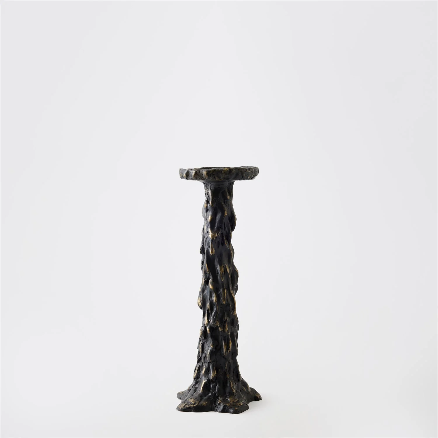 Global Views Black Melting Pillar Candle Holder