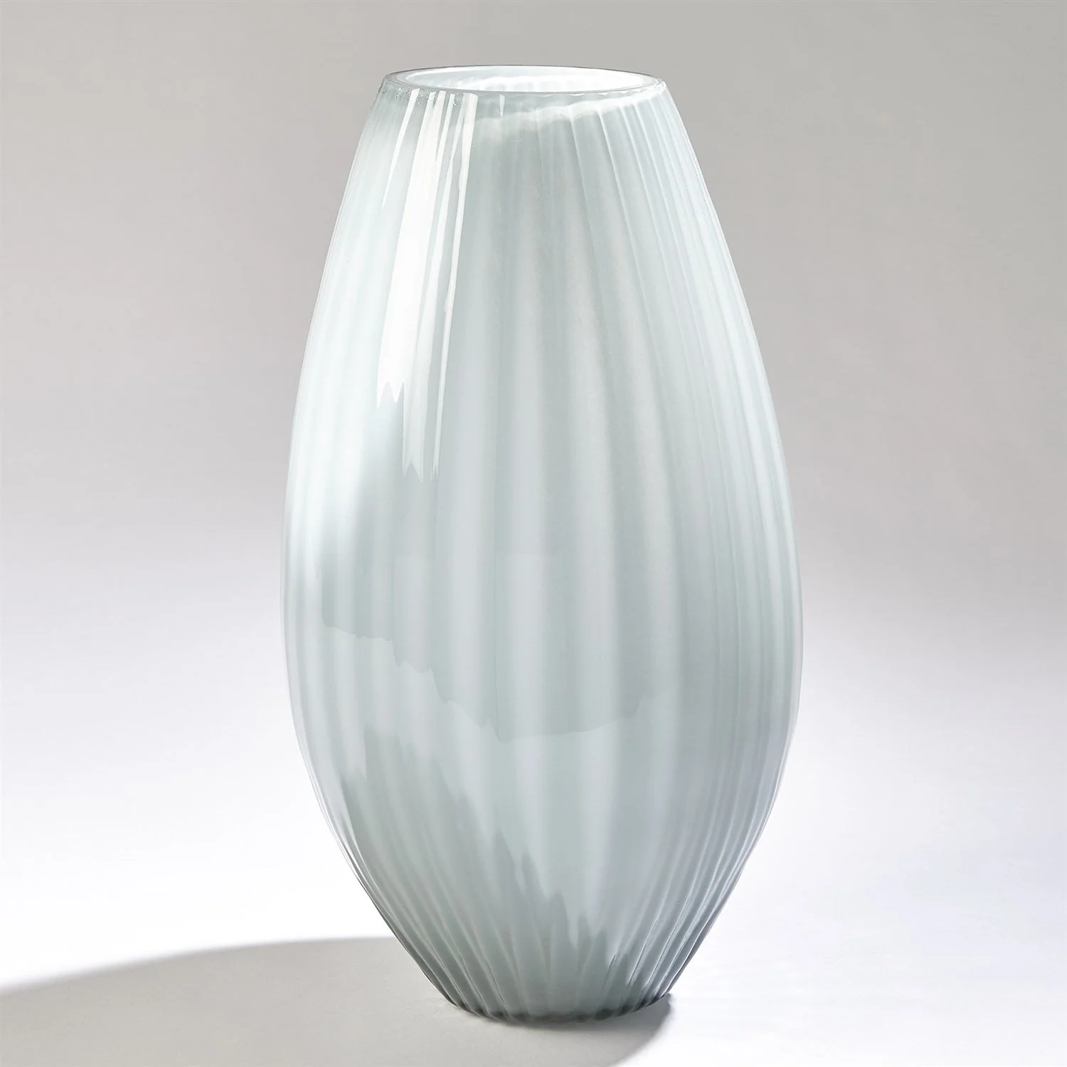 Global Views Blue Cased Glass Stripe Vase Clearance