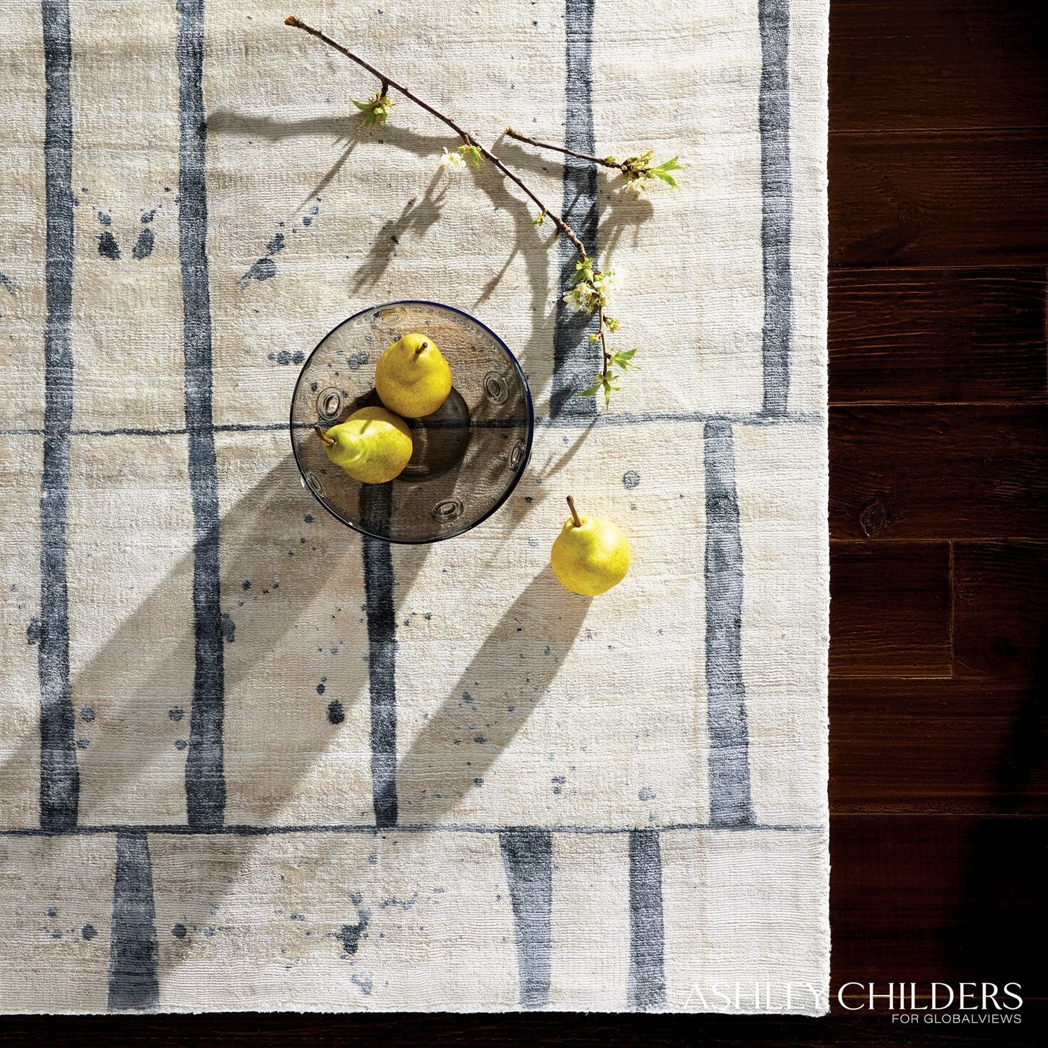 Global Views Blue Taupe Genome Rug by Ashley Childers - Image 2