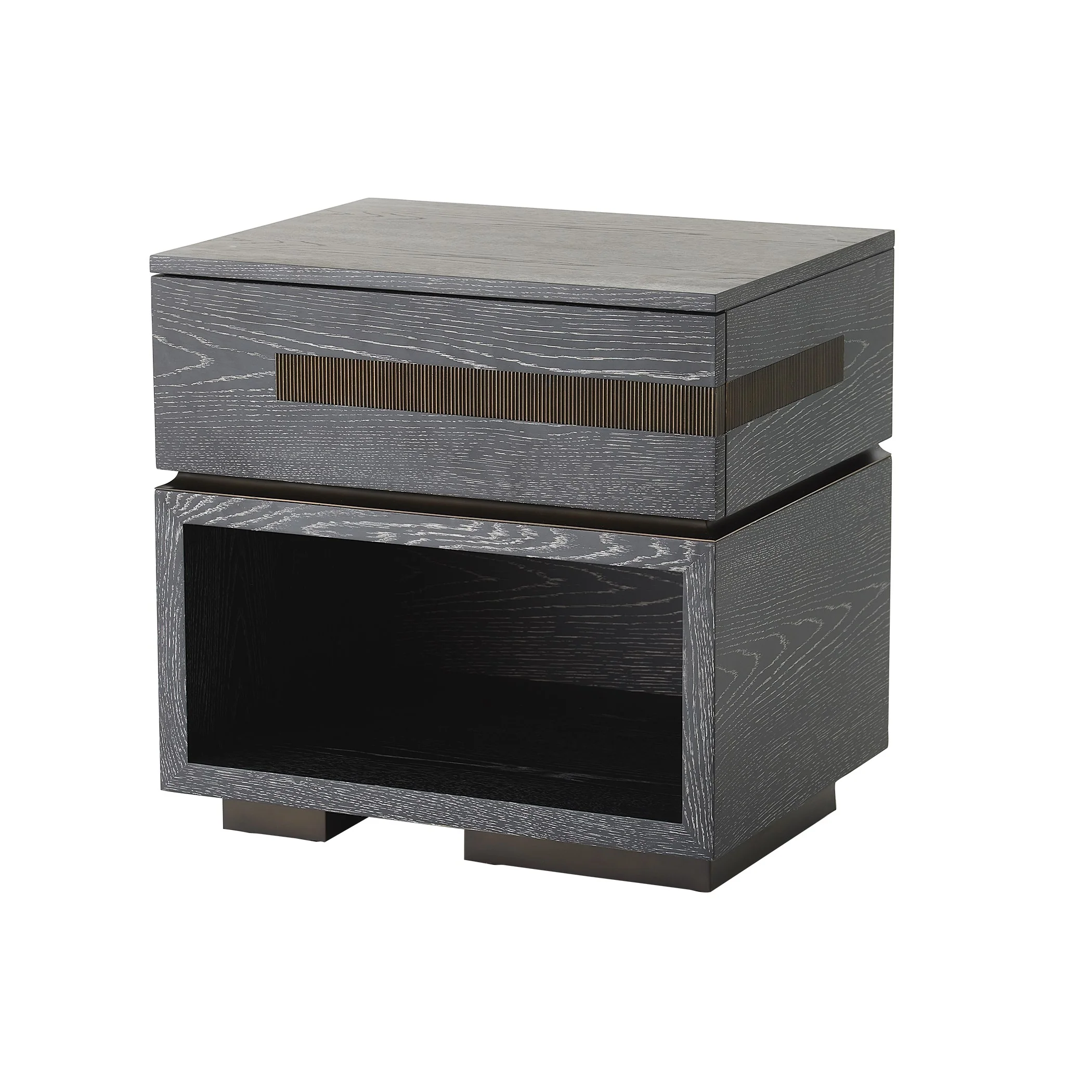 Global Views Black Cerused Oak Brazil Bedside Chest - Image 6