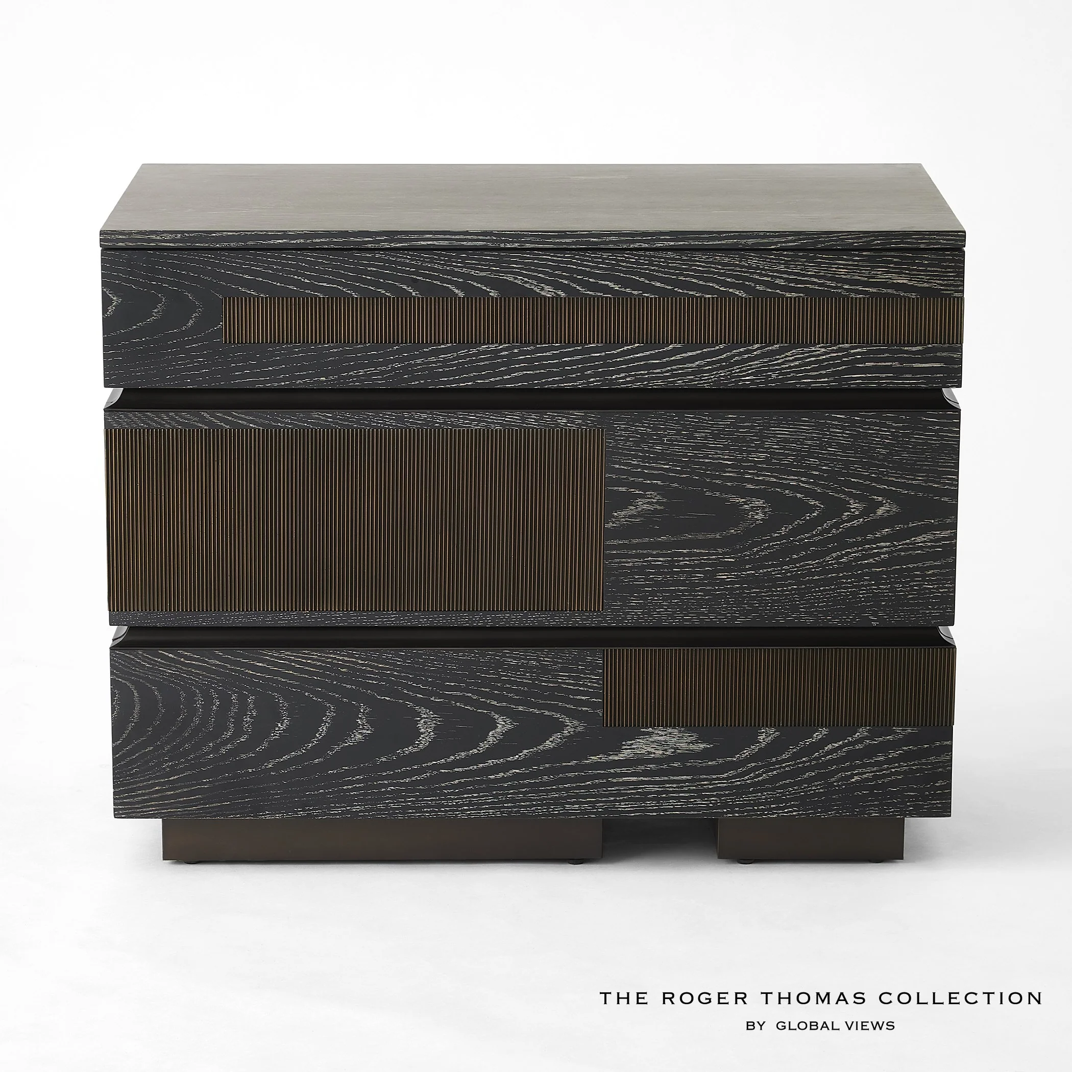 Global Views Black Cerused Oak Brazil Chest