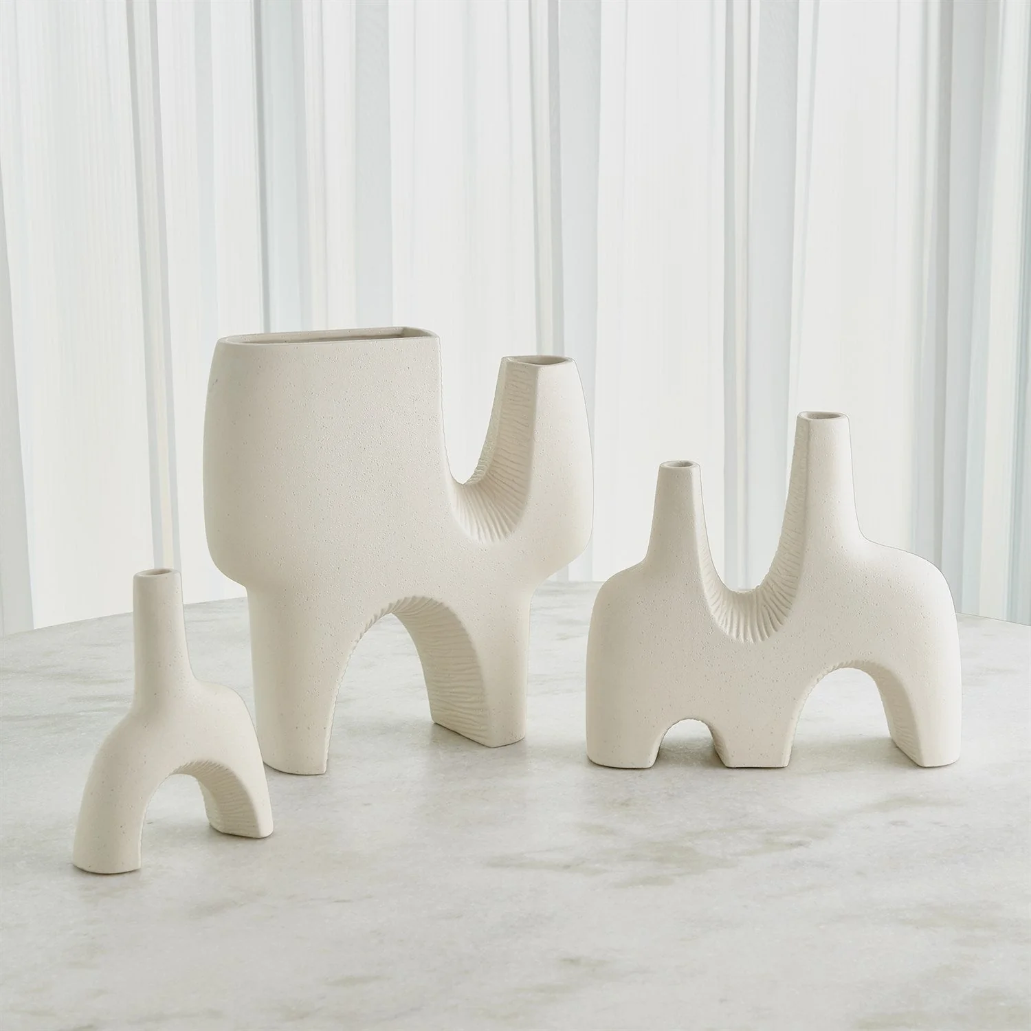 Global Views Matte White Cassel Vase - Image 3