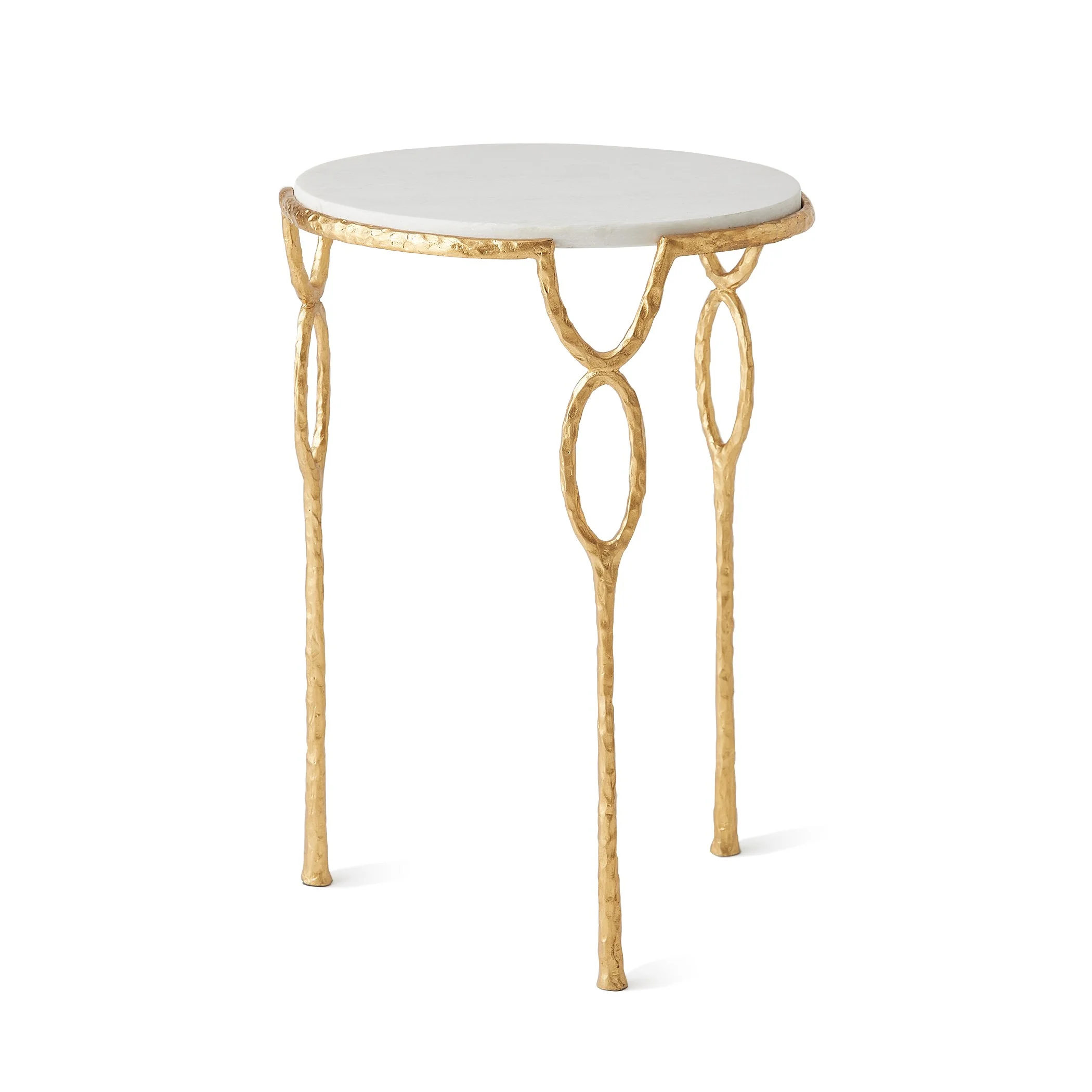 Global Views Gold Leaf Chiseled Loop Table - Image 4