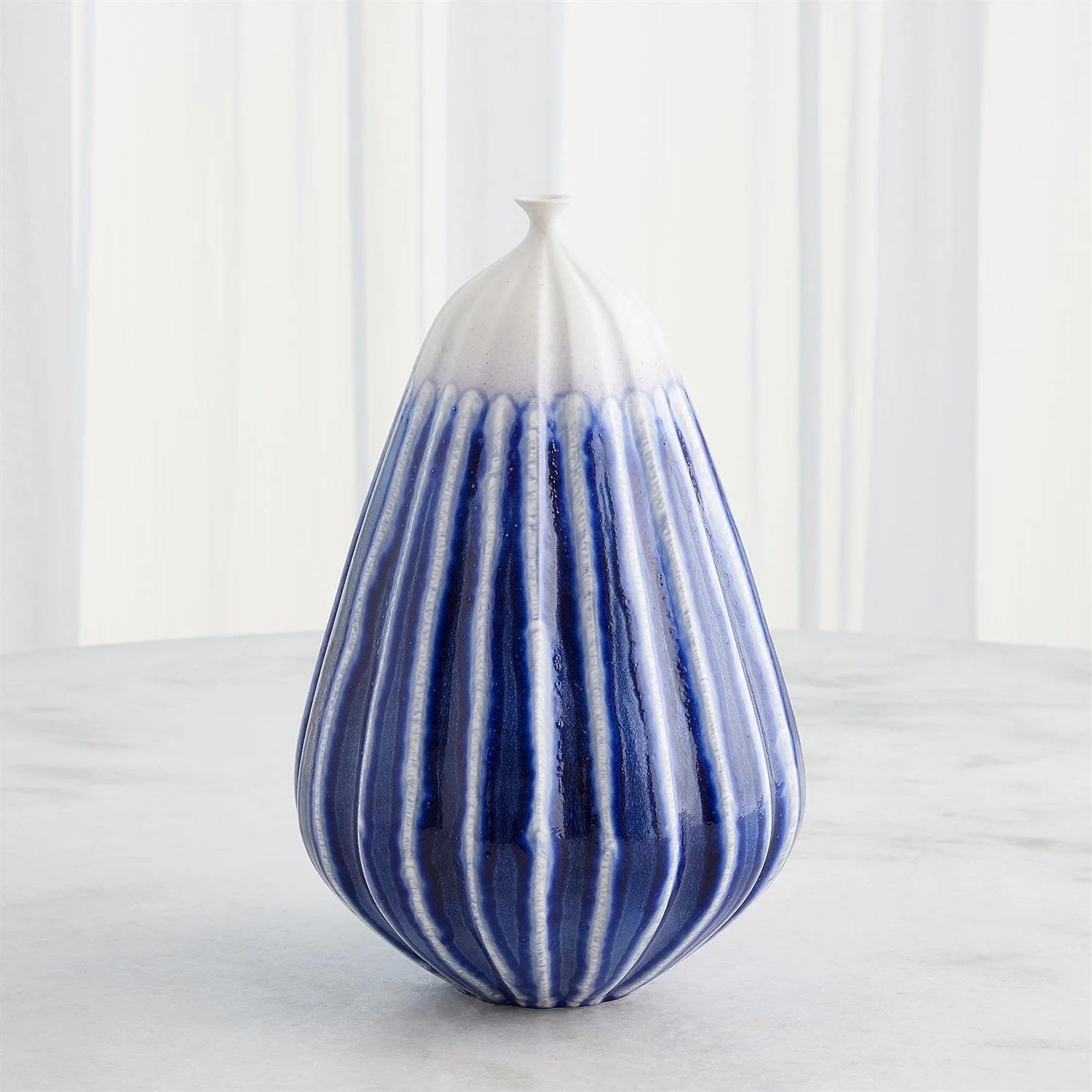 Global Views Cobalt Furrow Vase - Image 4