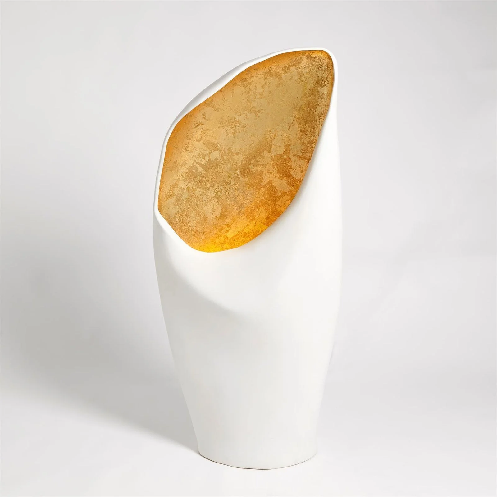 Global Views White Silver Leaf Large Cowl Lamp - Image 5