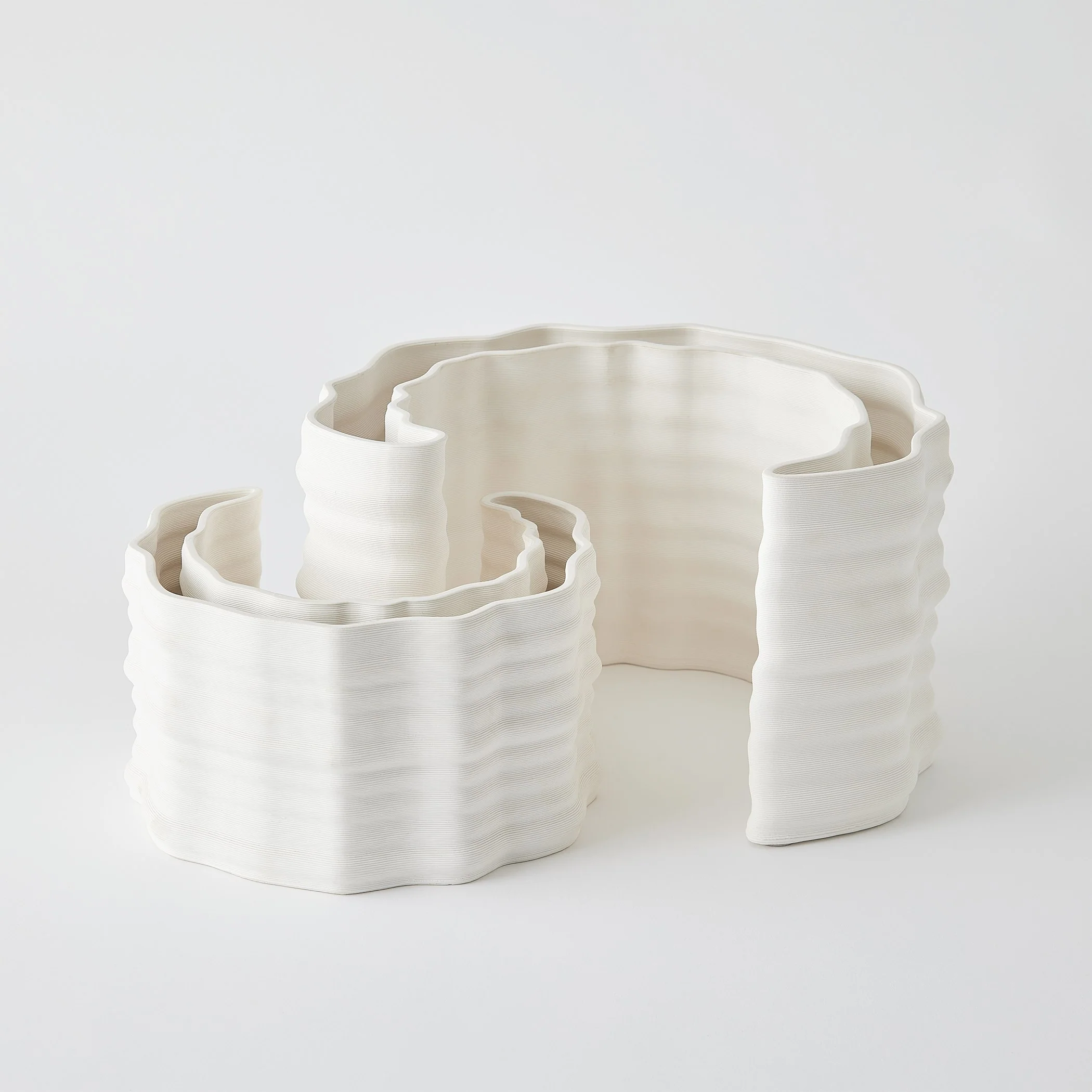 Global Views Matte White Crescent Printed Vase - Image 4