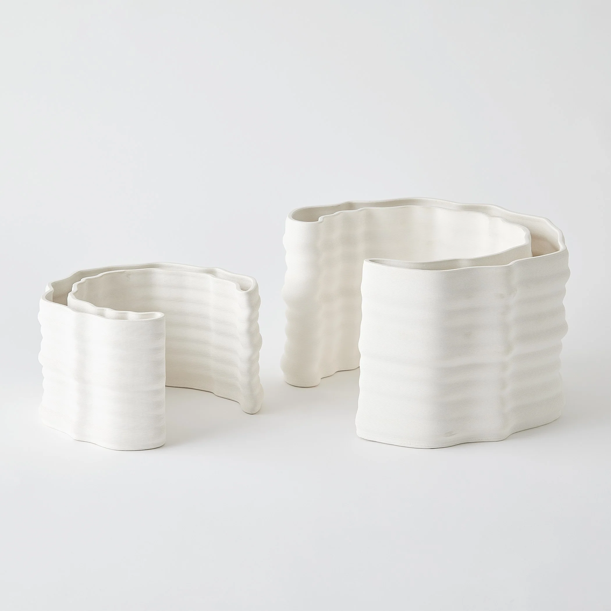 Global Views Matte White Crescent Printed Vase - Image 6