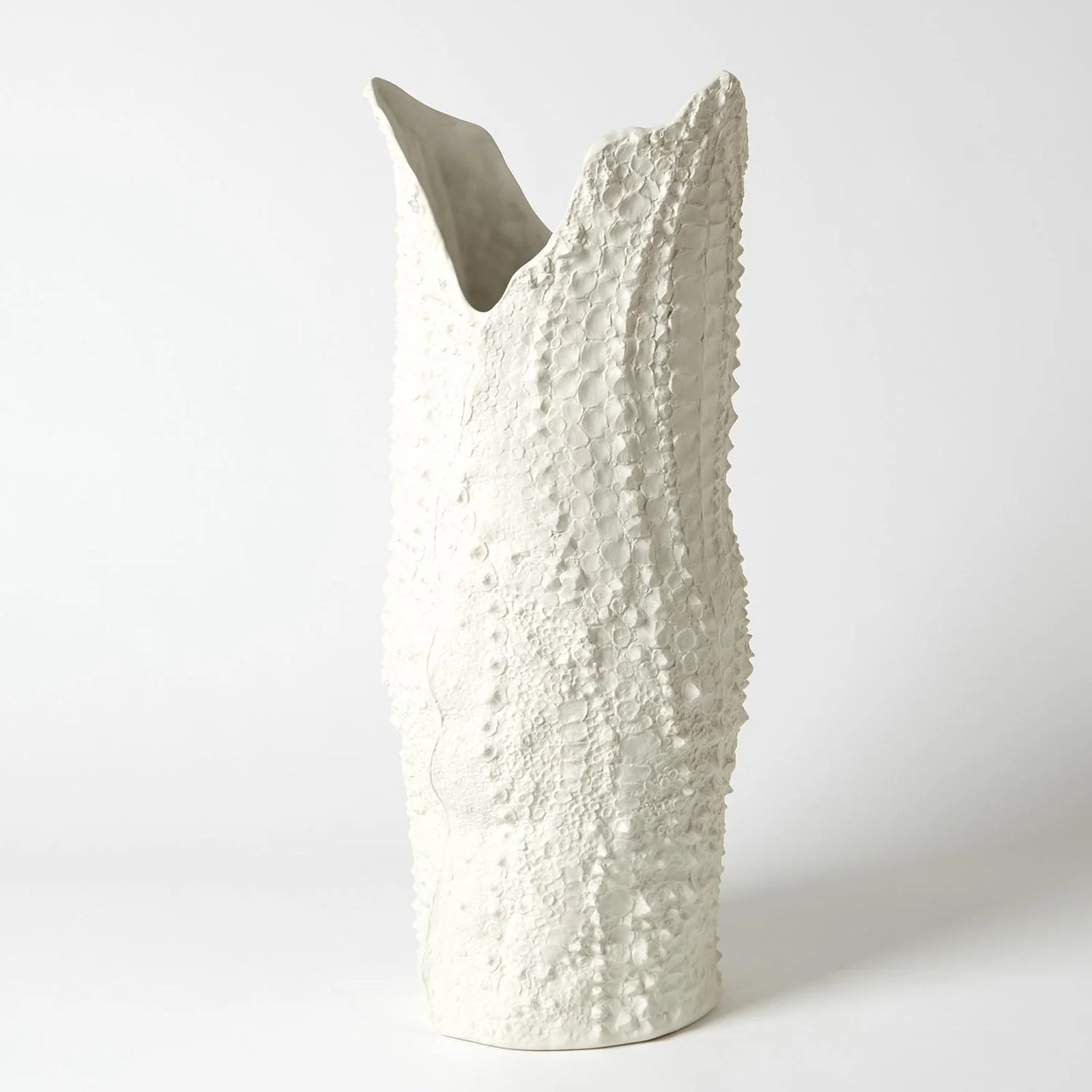 Global Views Matte White Crocodile Vase - Image 4