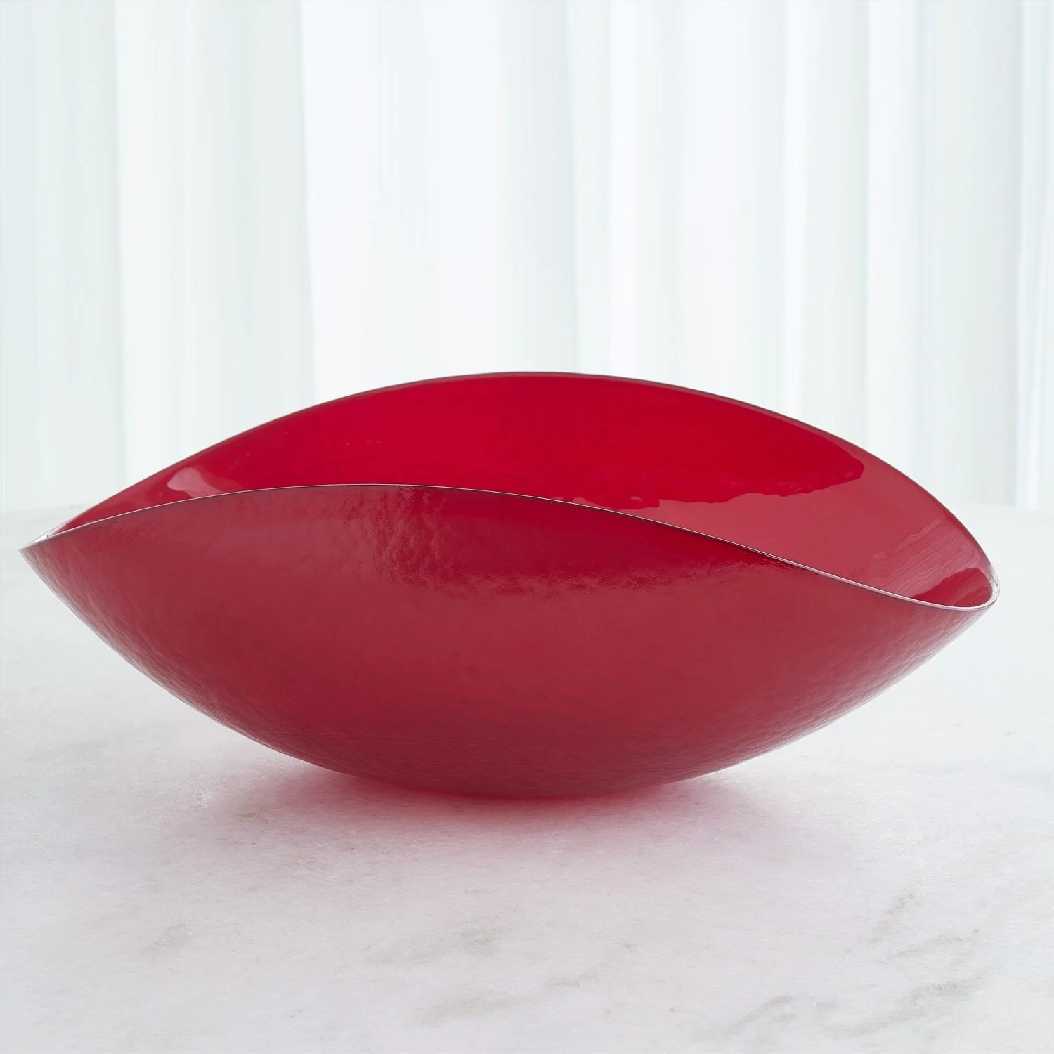 Global Views Deep Red Folded Bowl Clearance - Image 4
