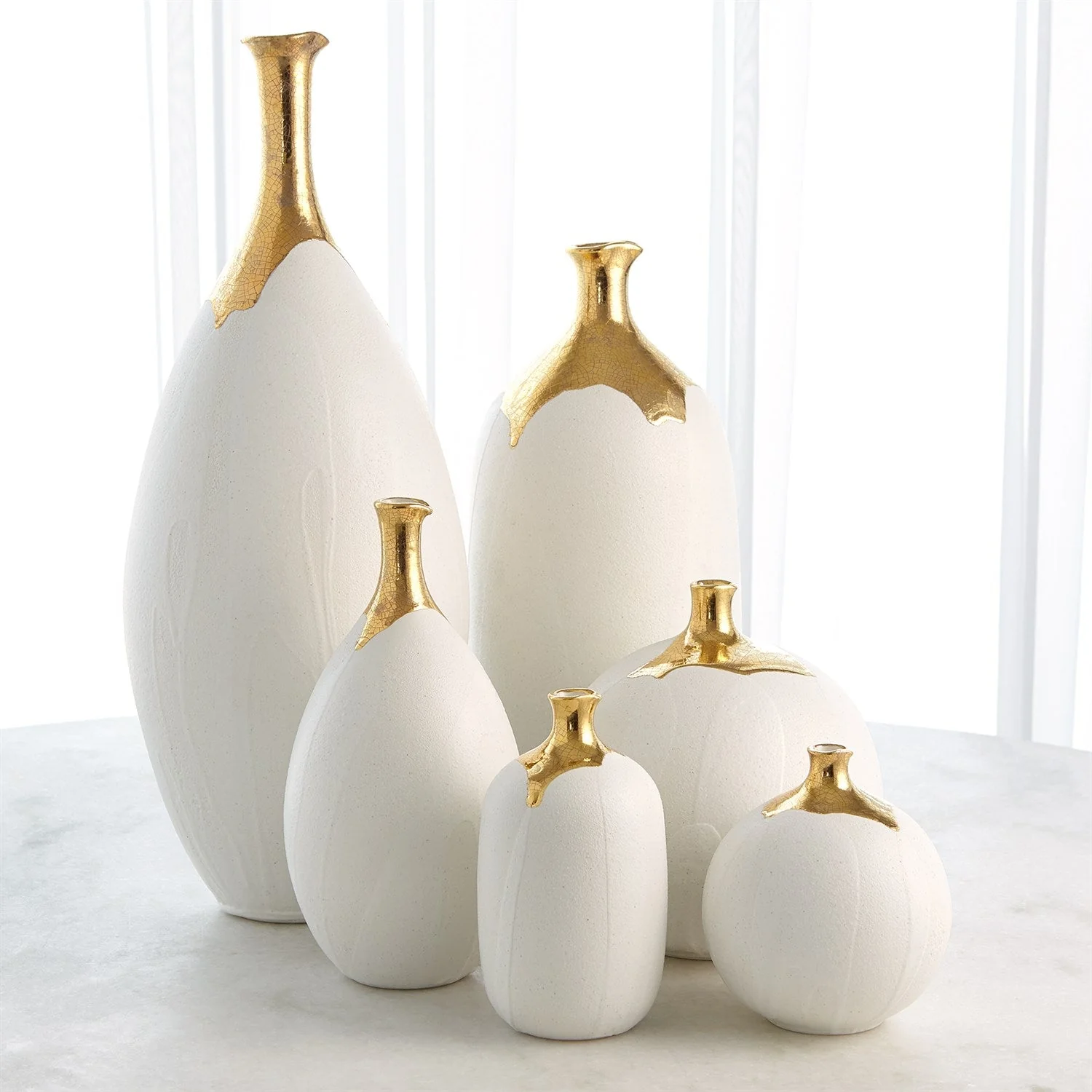 Global Views Dipped Golden Crackle Vase