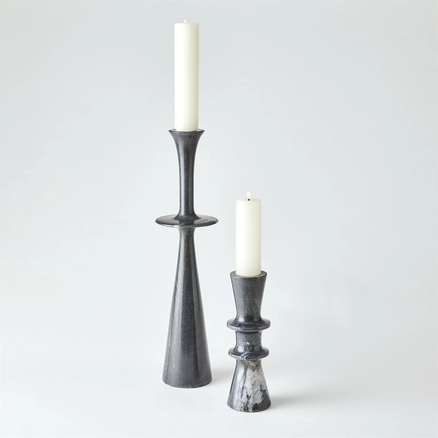 Global Views Black Double Flair Candle Stand - Image 5