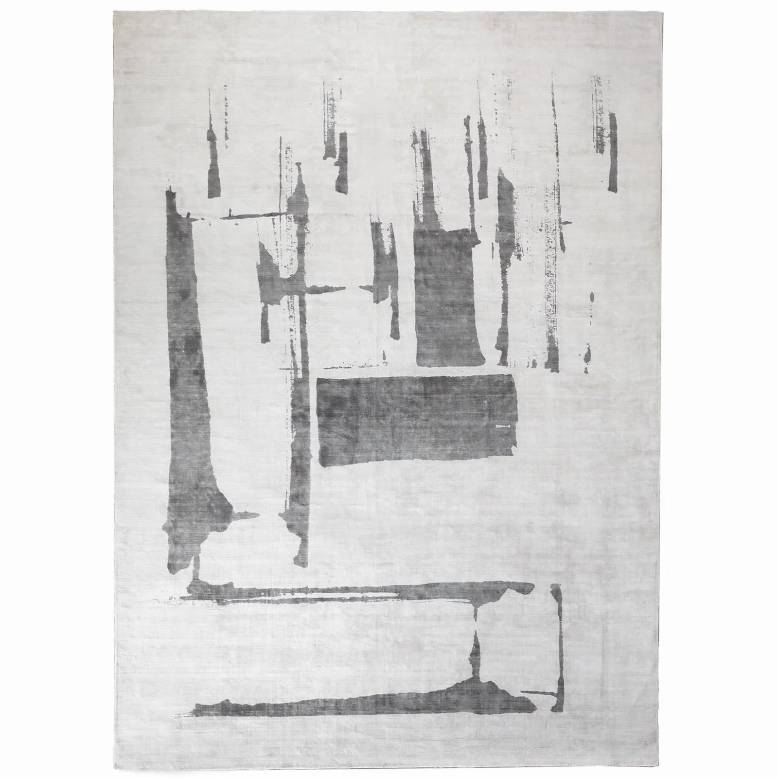 Citizen Artist for Global Views Cream Charcoal Edifice Rug