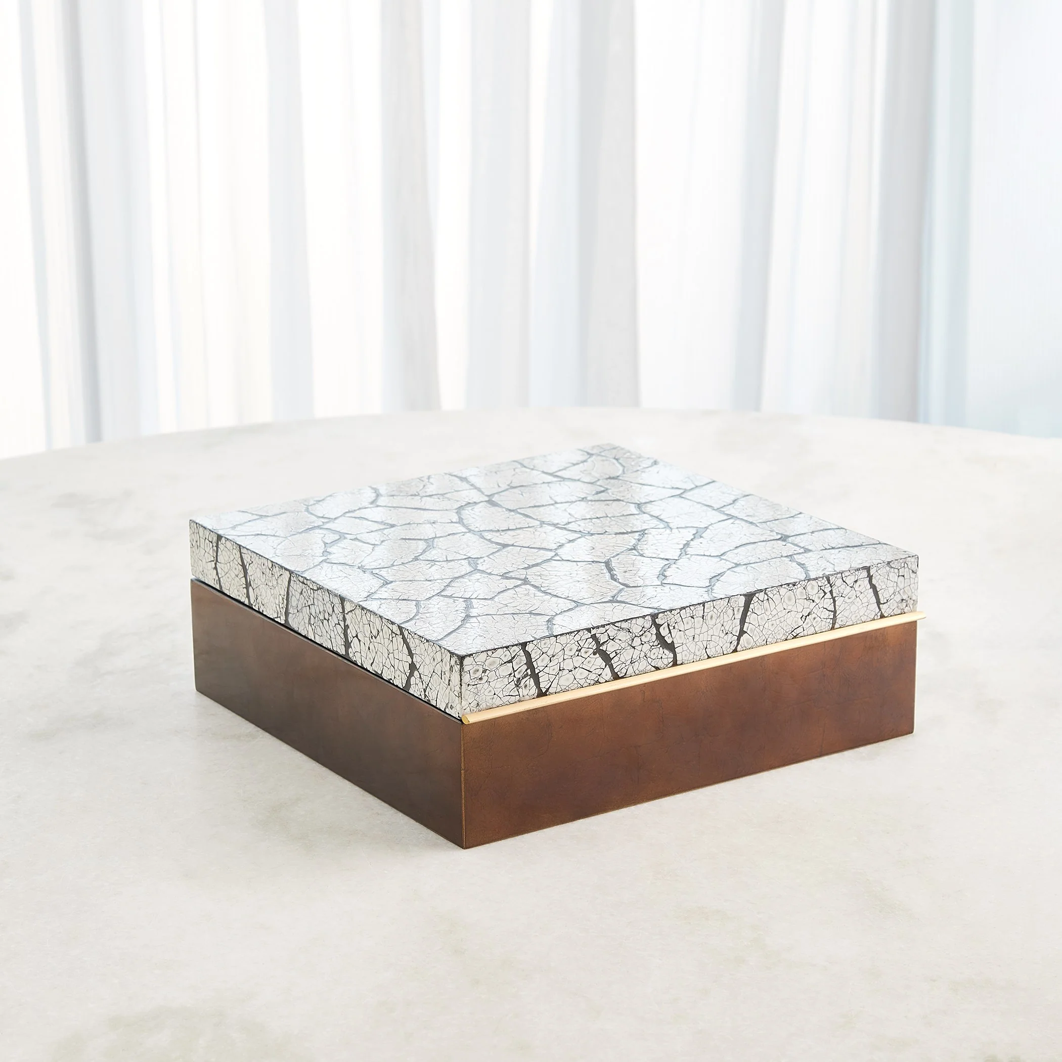 Global Views Antique Gold Leaf Eggshell Box - Image 10