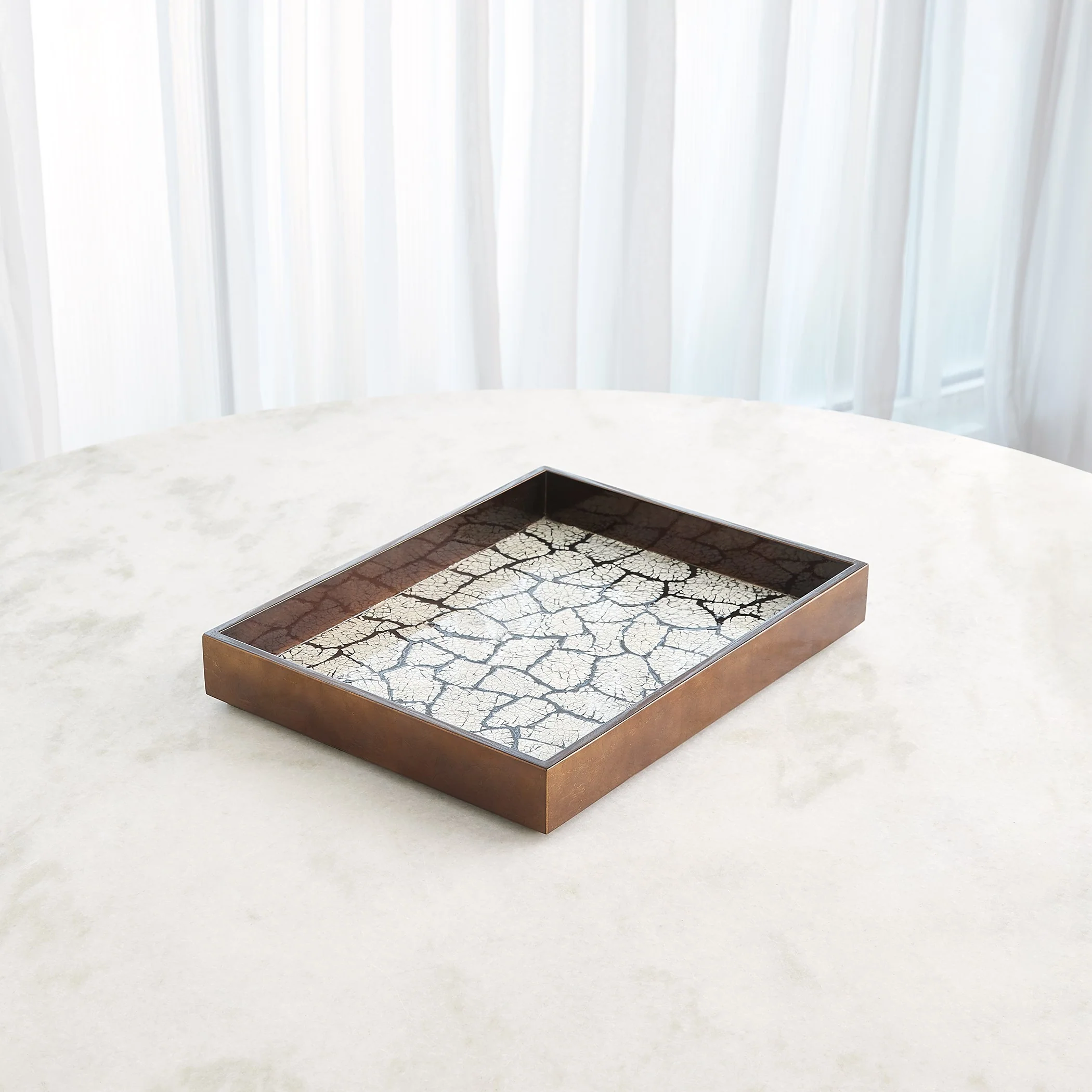 Global Views Antique Gold Leaf Eggshell Tray - Image 5