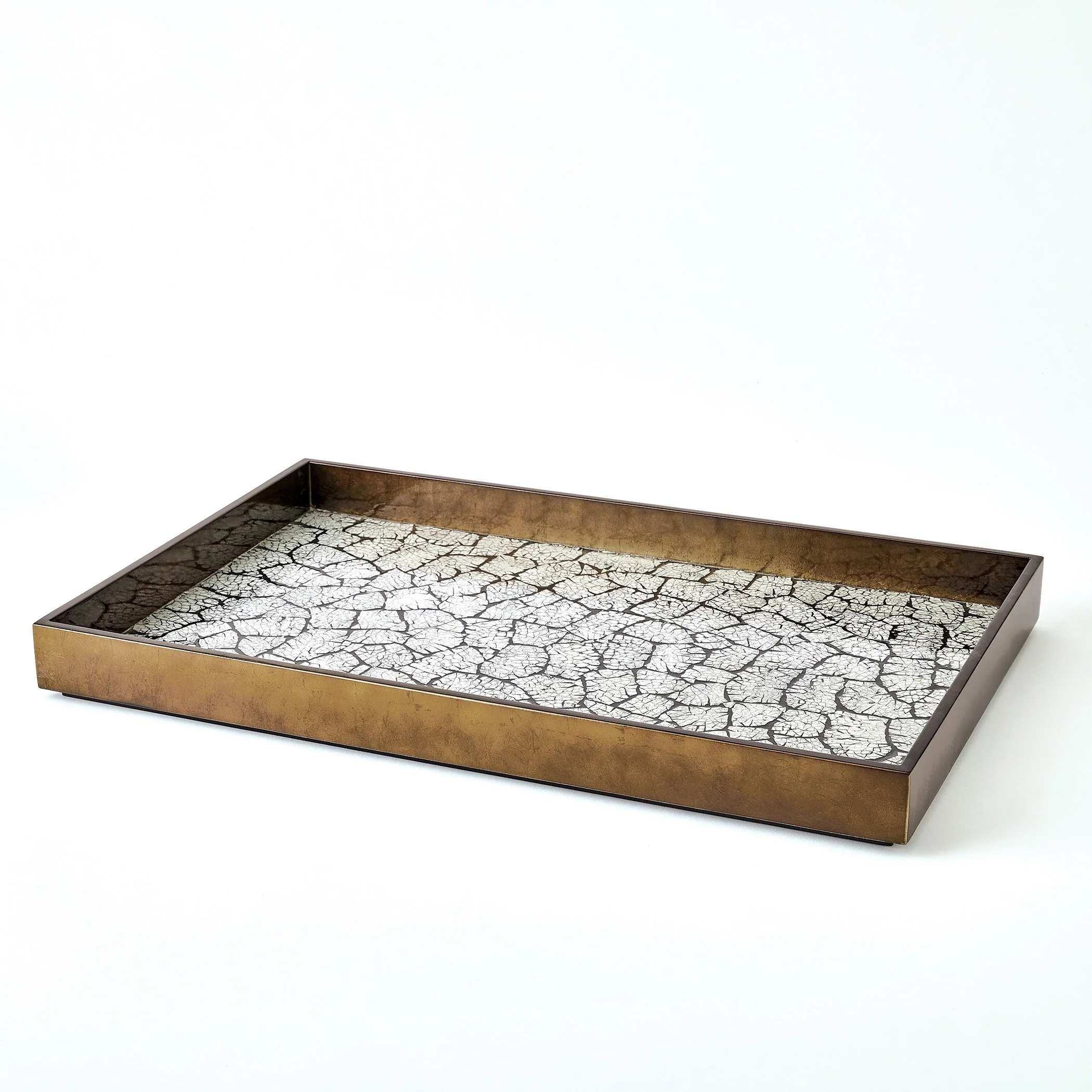 Global Views Antique Gold Leaf Eggshell Tray - Image 9