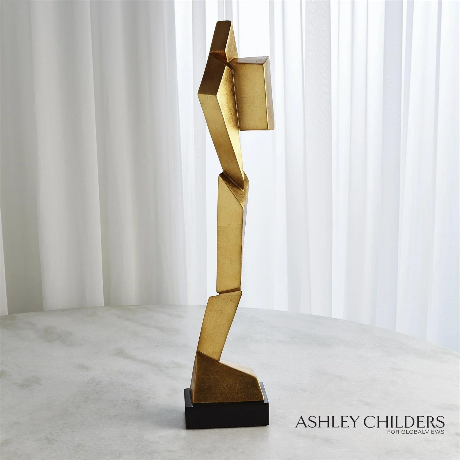 Global Views Gold Facet Sculpture - Image 14