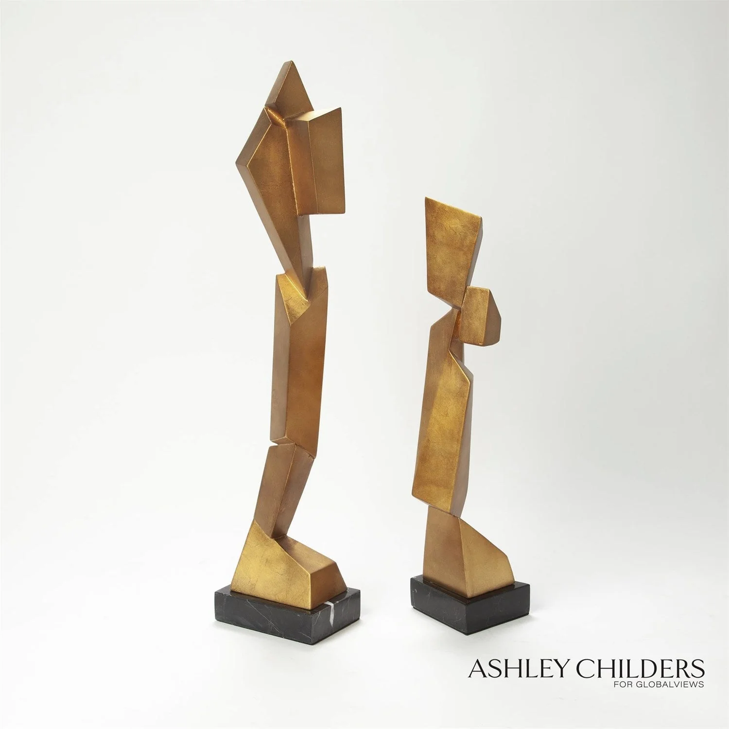 Global Views Gold Facet Sculpture - Image 17