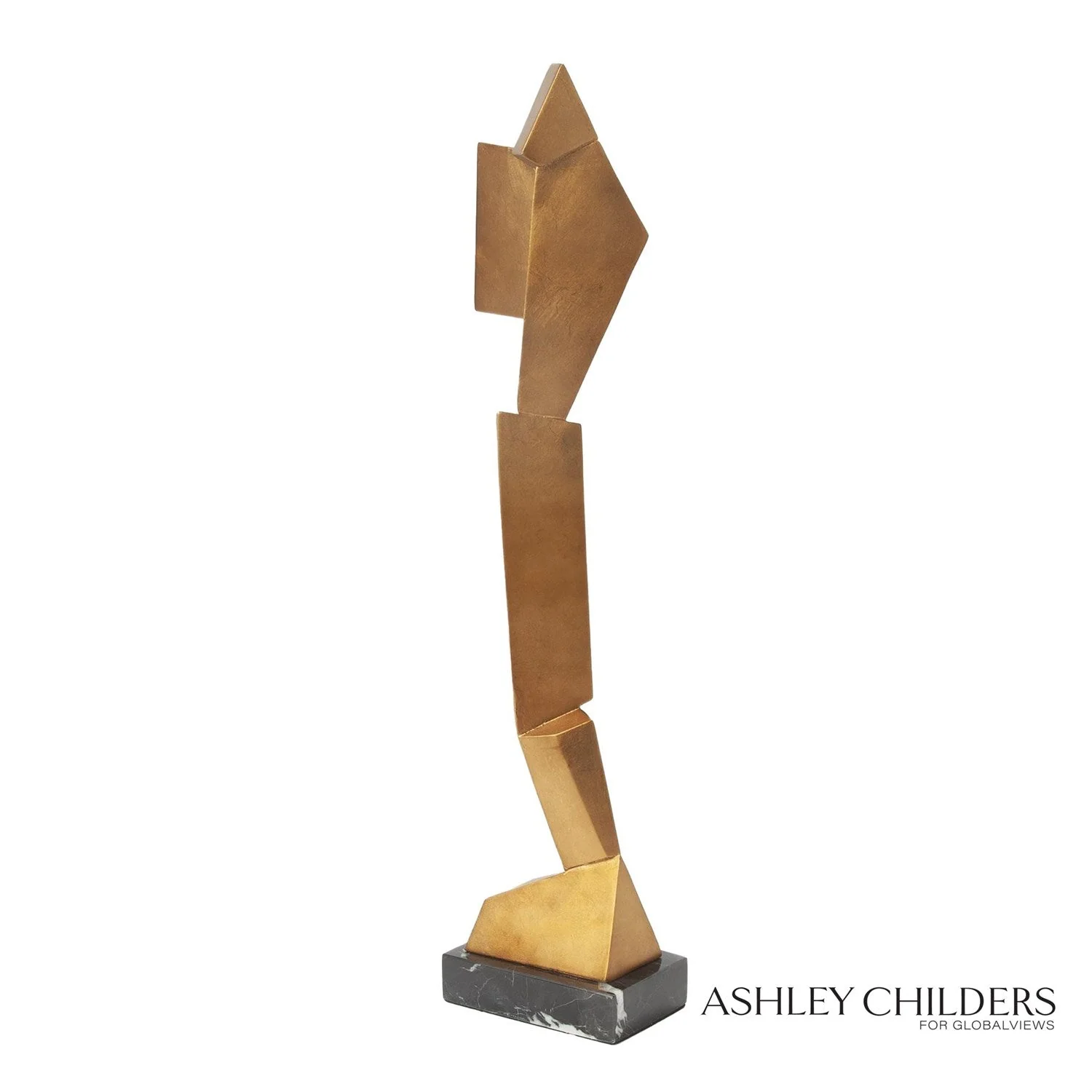 Global Views Gold Facet Sculpture - Image 2