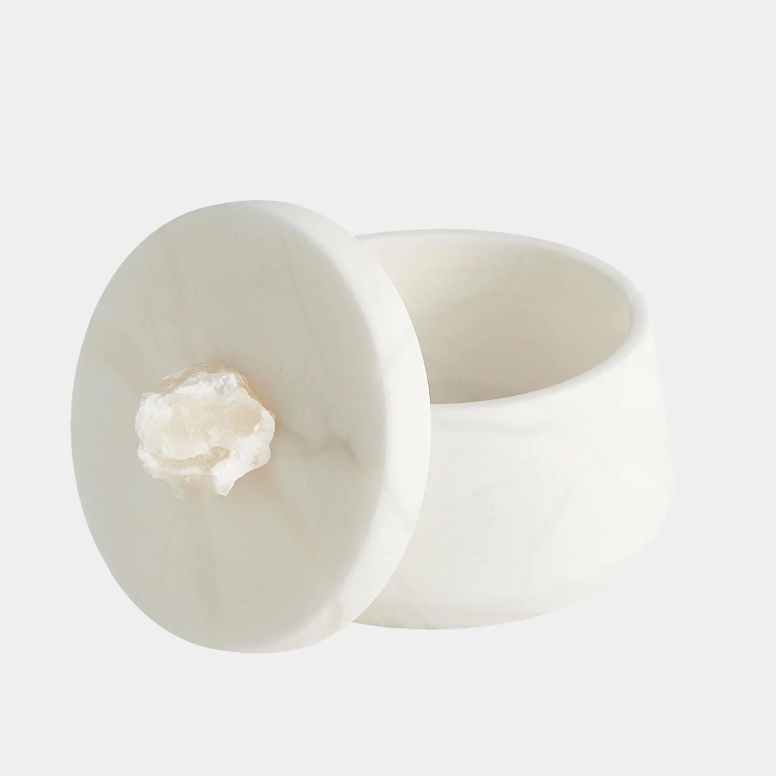 Global Views Finial White Roccia Alabaster Taper Box - Image 2