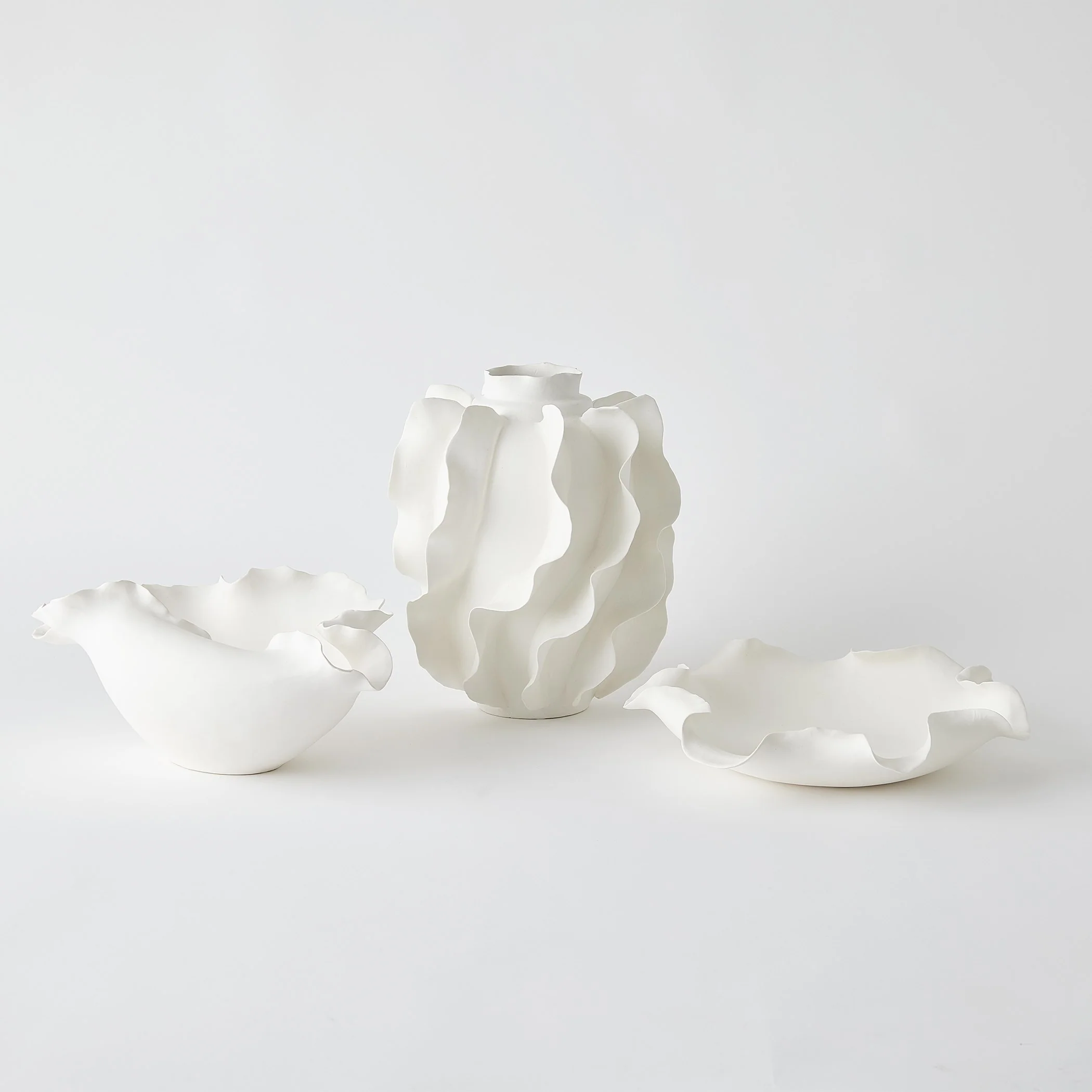 Global Views Matte White Folios Bowl - Image 3