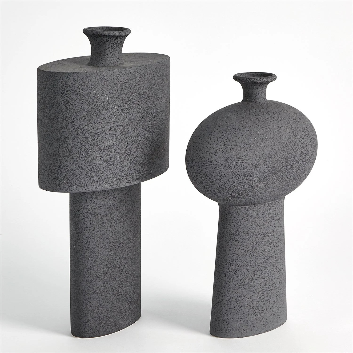 Global Views Black Stone Folk Vase - Image 4