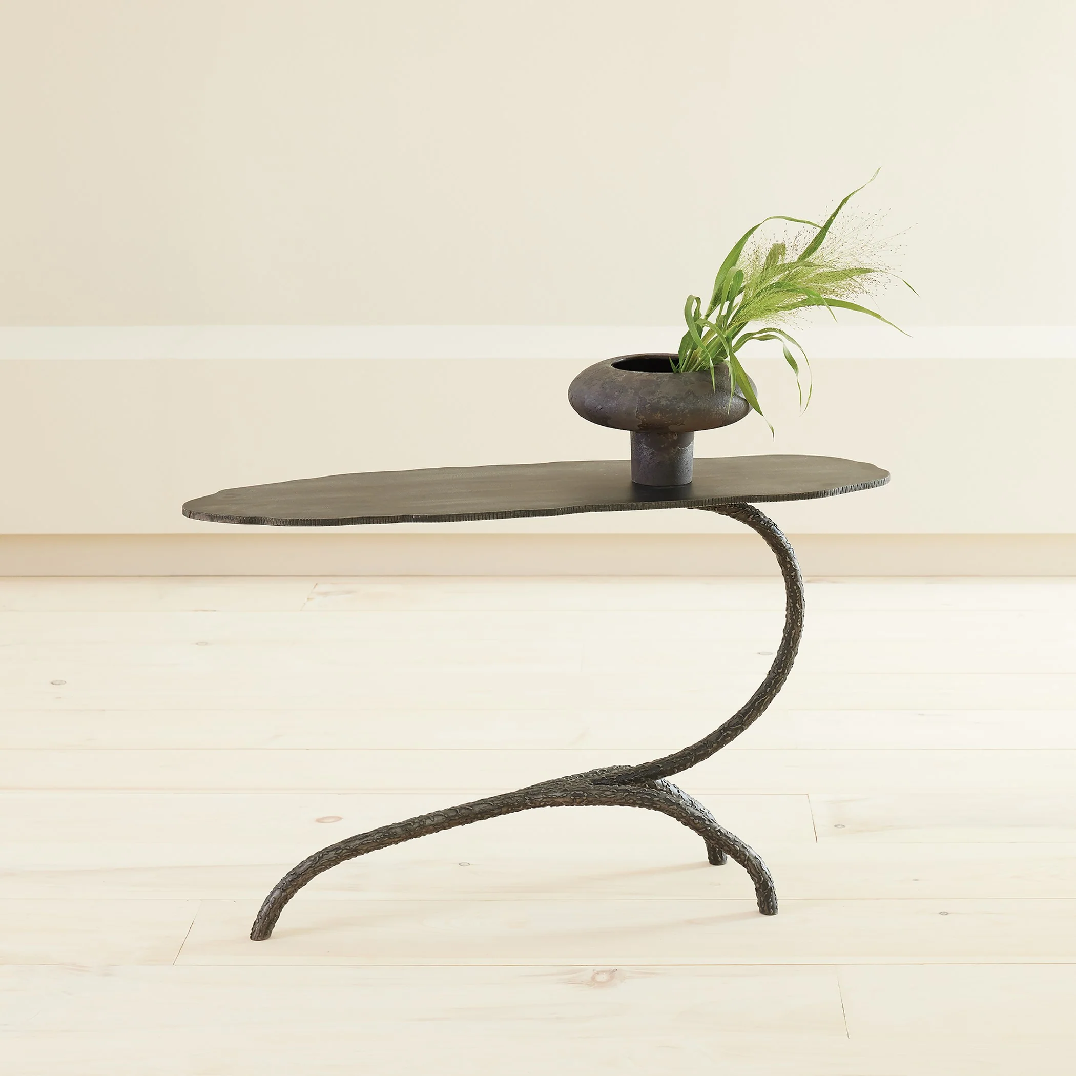 Global Views Natural Iron Forest Blossom Side Table - Image 6