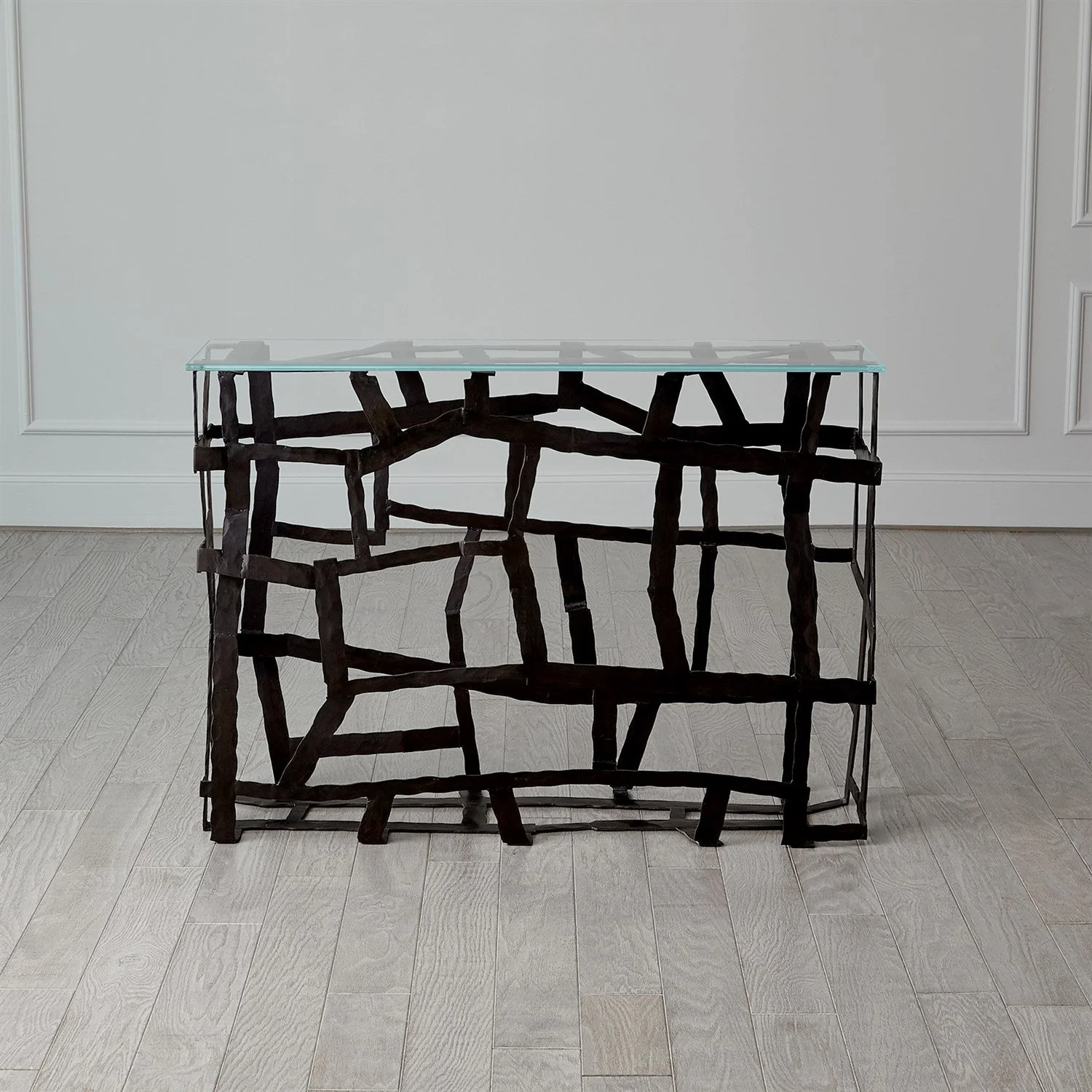 Global Views Gold Leaf Fragments Console Table - Image 2