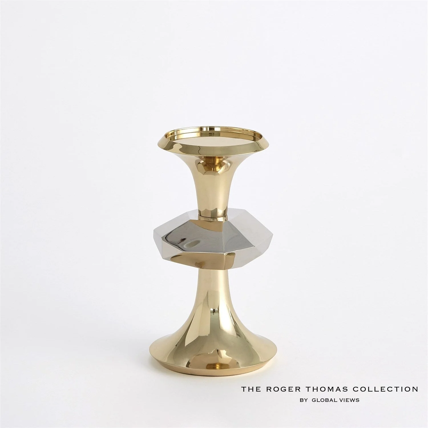 Global Views Gabriel Brass Candle Holder - Image 9