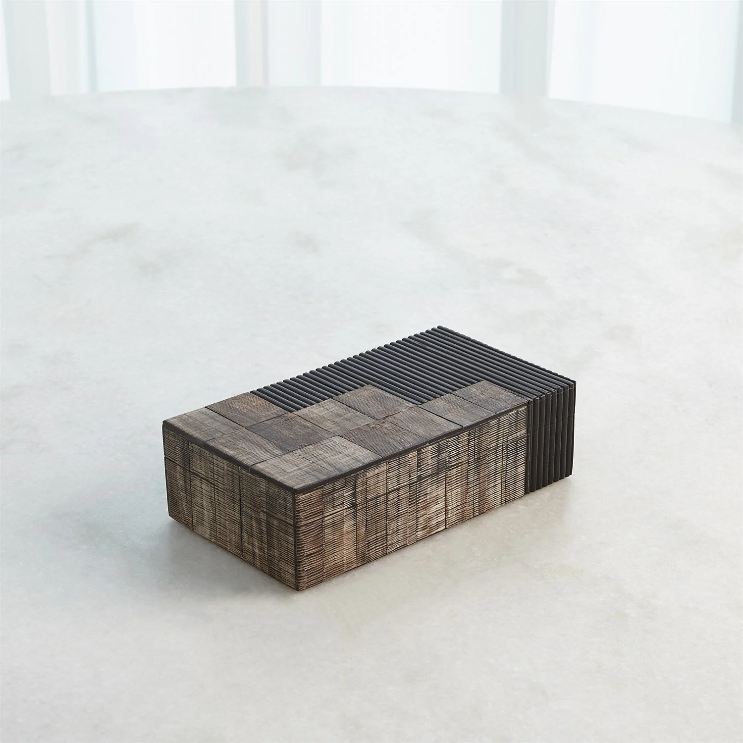 Global Views Gilles Ribbed Horn Resin Box - Image 19