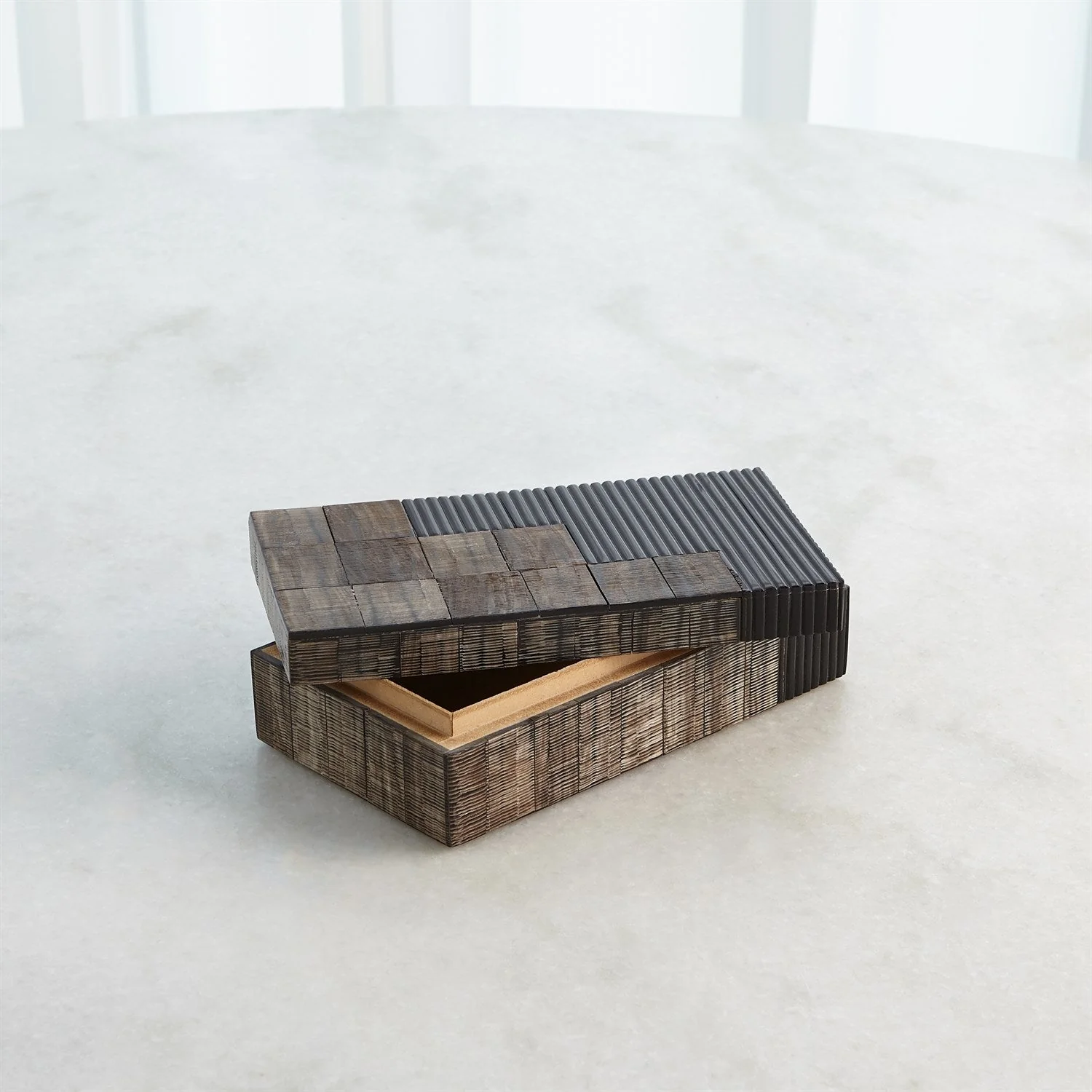 Global Views Gilles Ribbed Horn Resin Box - Image 22