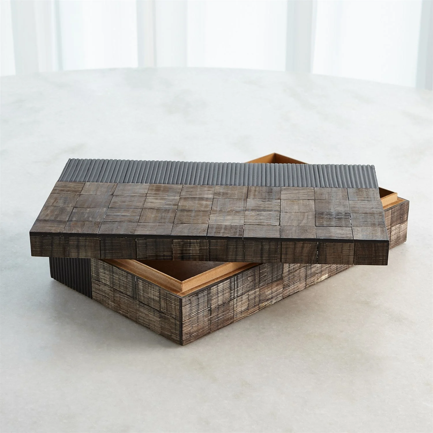 Global Views Gilles Ribbed Horn Resin Box - Image 9