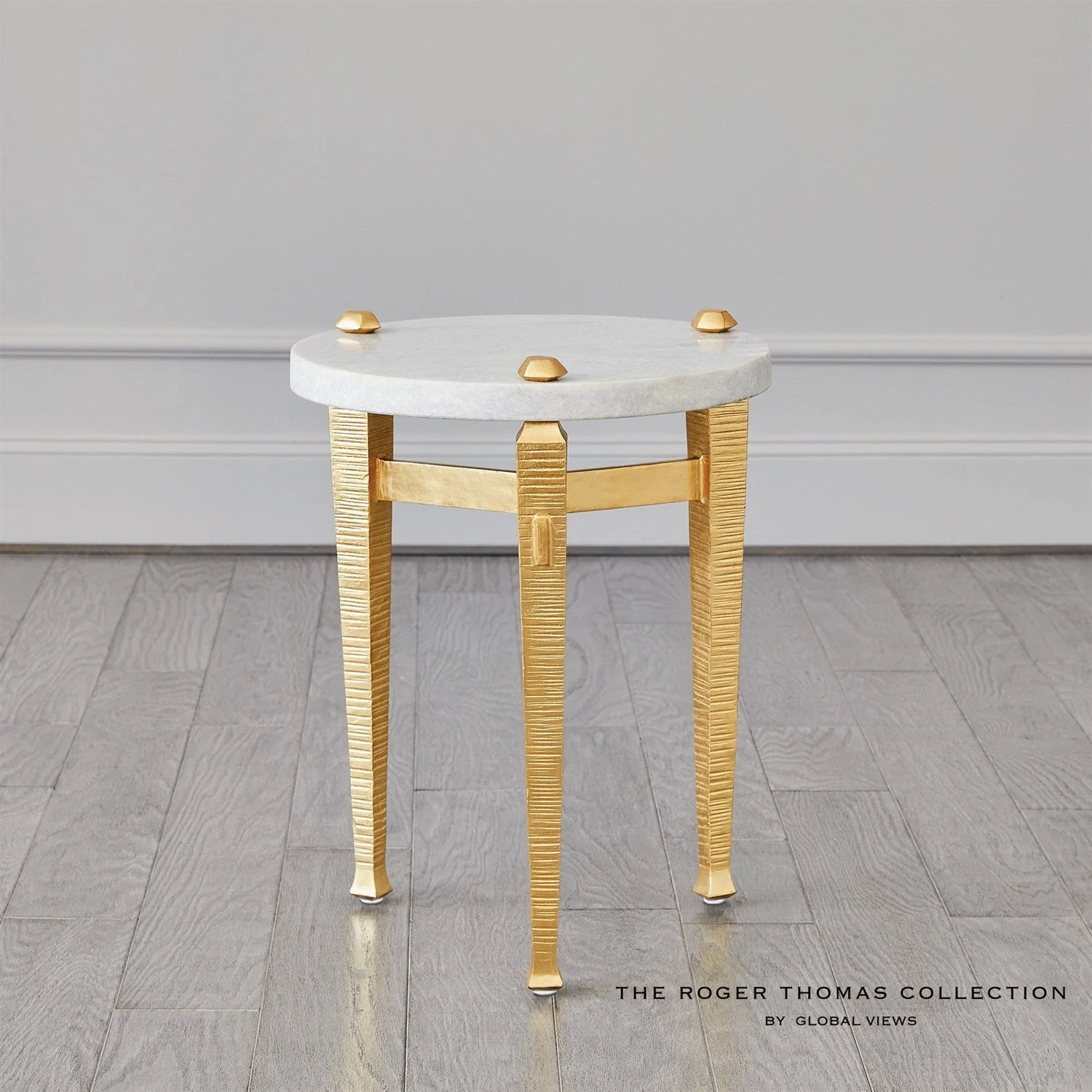 Global Views Gold Roman Drinks Table - Image 2