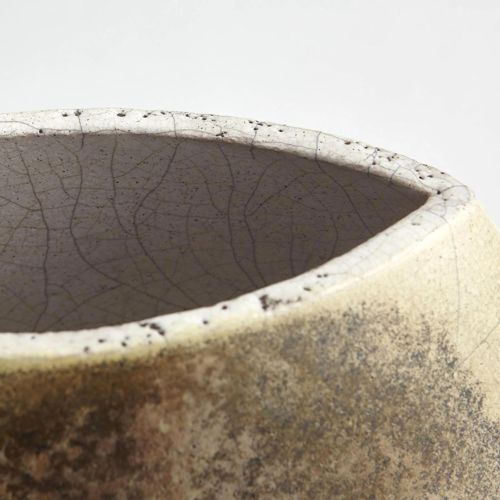 Global Views Golden Raku Flat Round Vase - Image 3