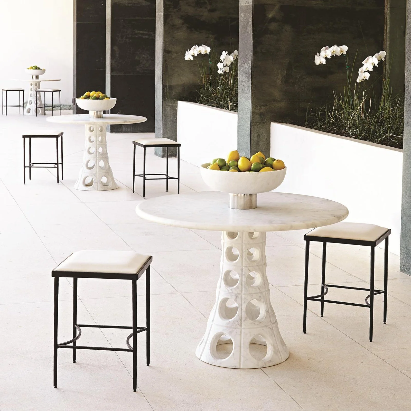 Global Views Hammered Bar Stool - Image 3