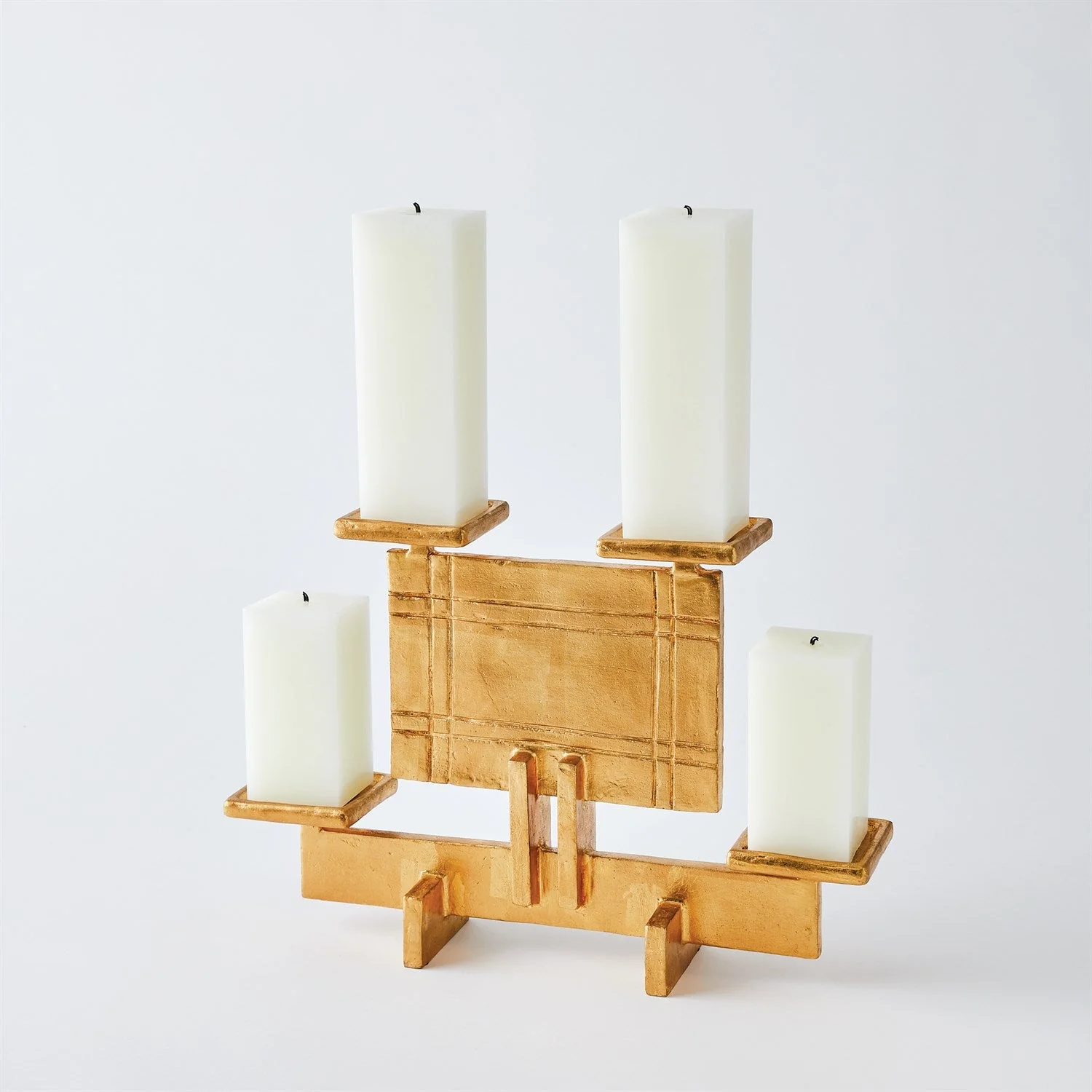 Global Views Gold Industrial Era Candleholder Clearance - Image 4