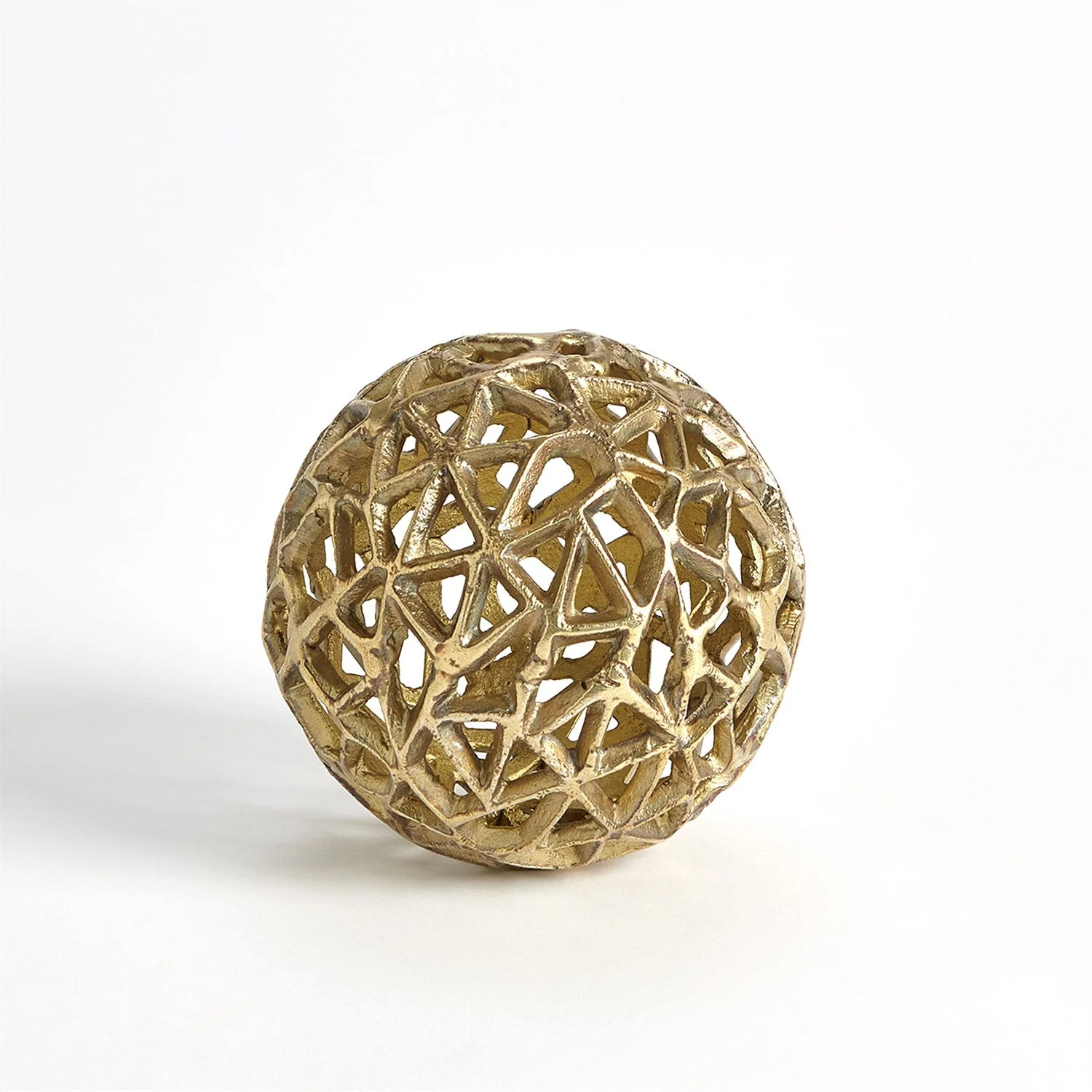 Global Views Antique Brass Jali Ball - Image 6